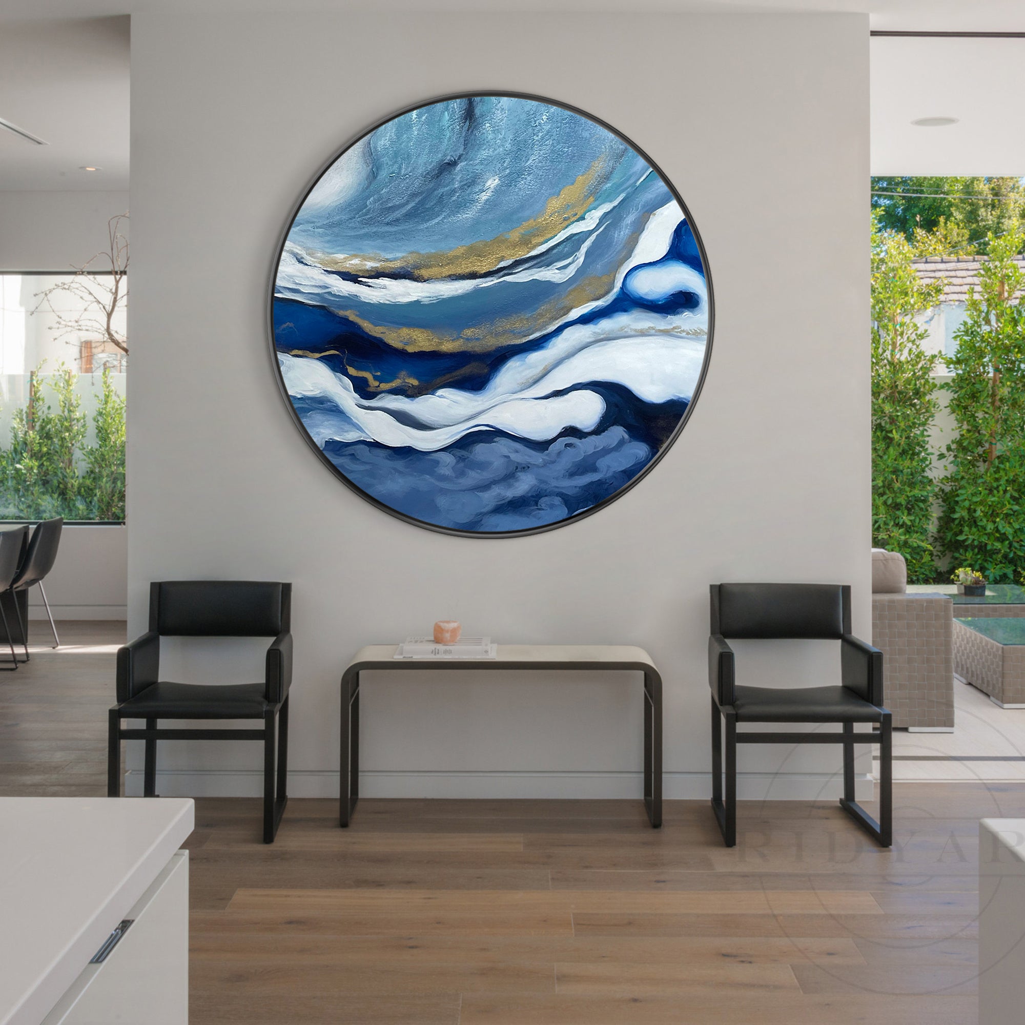 Modern abstract sea wall art for living room decor