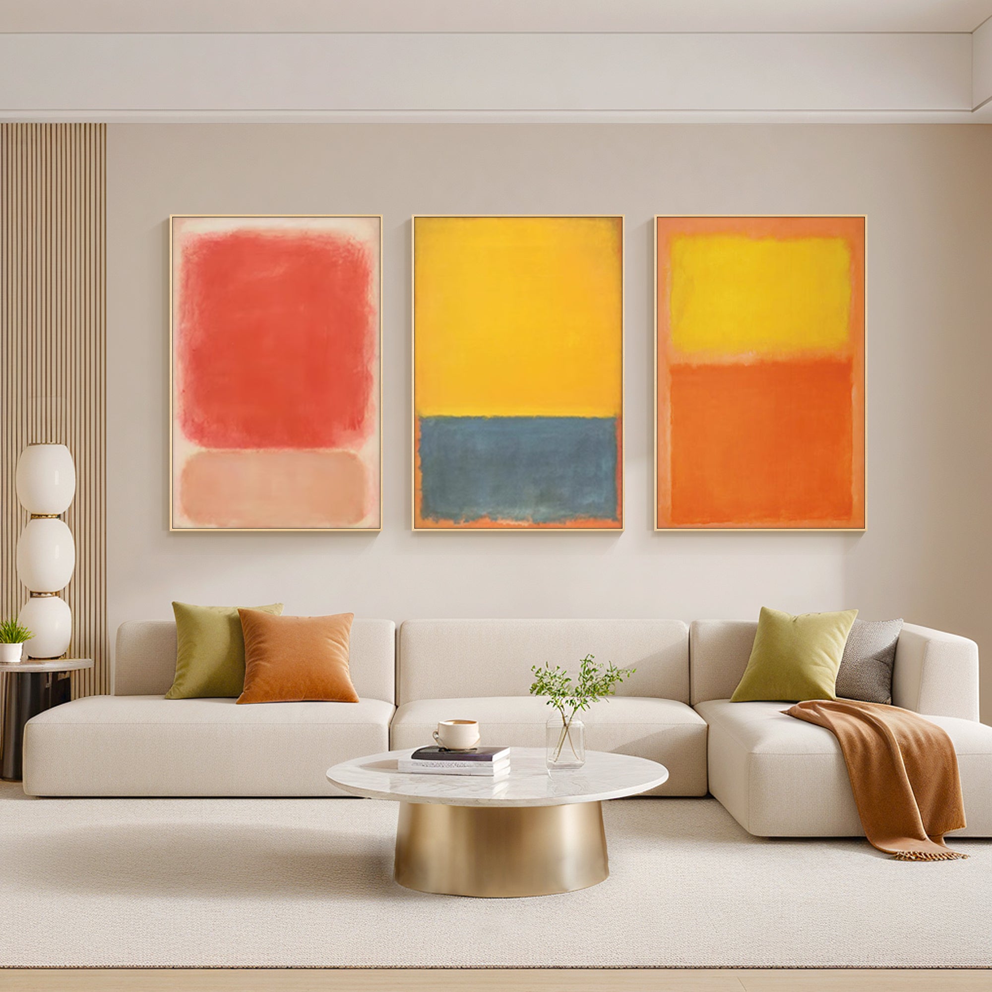 minimalist abstract painting set of 3 cozy living room art