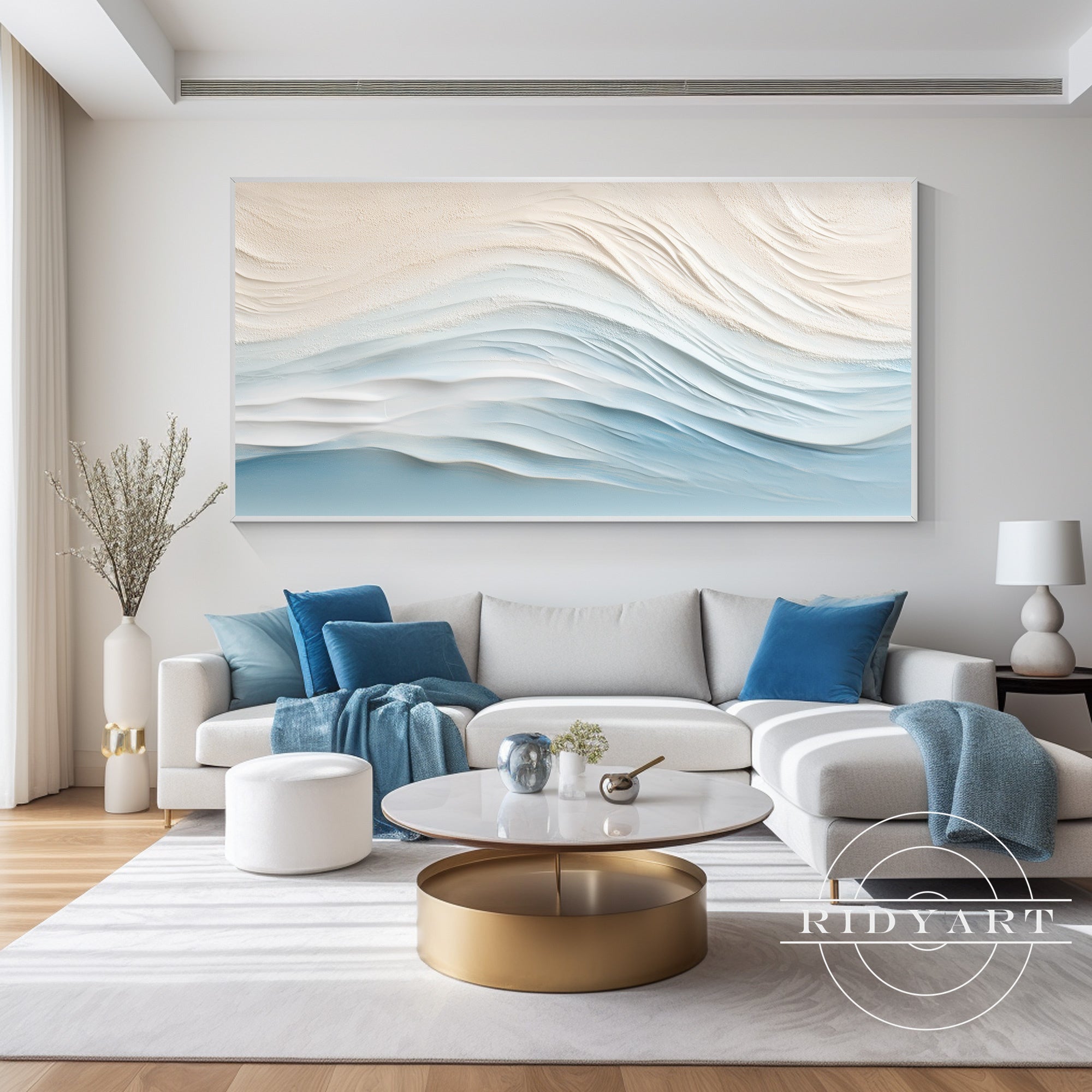 Handmade 3D coastal canvas wall art for modern interiors