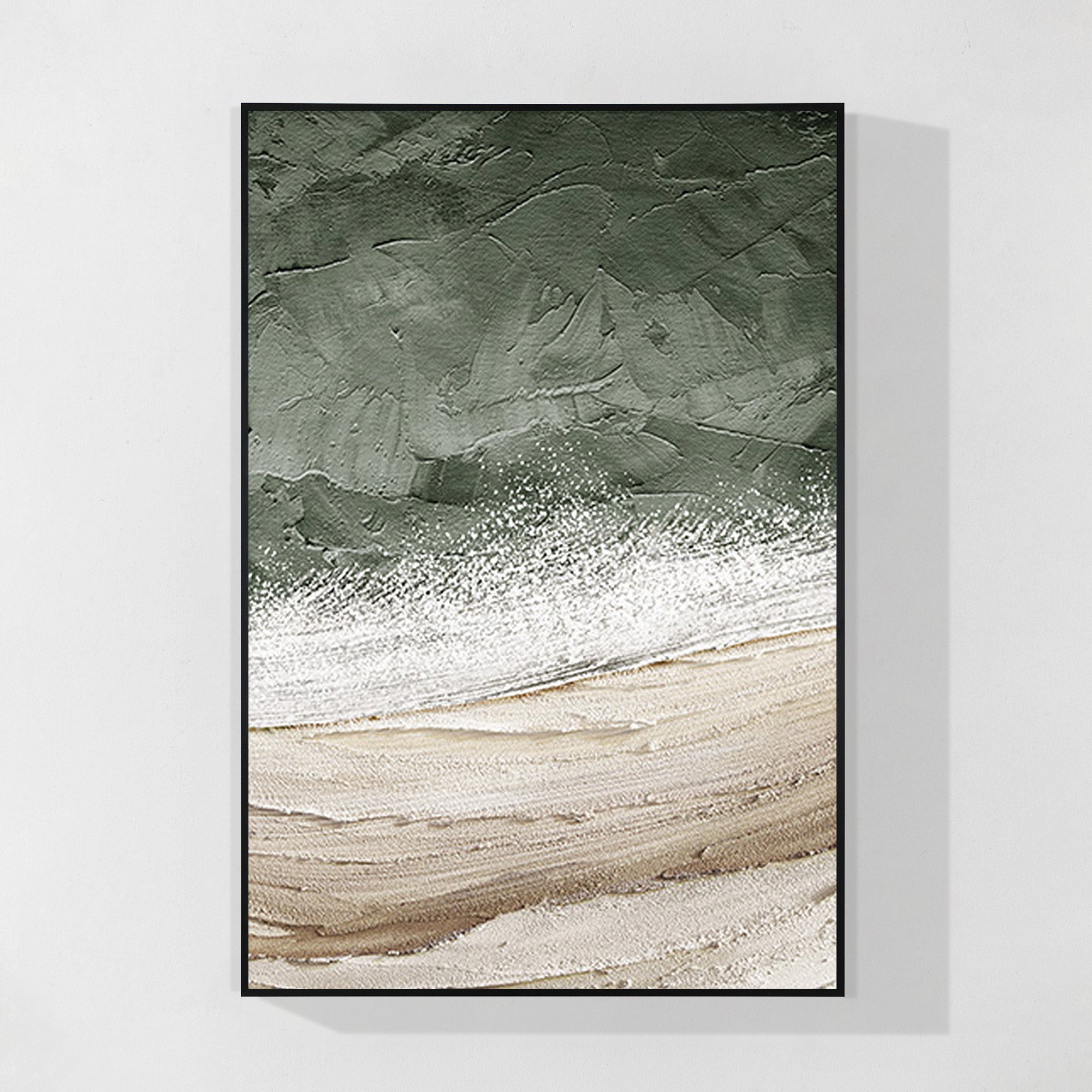 Beach Abstract Oil Painting Large Vertical Art