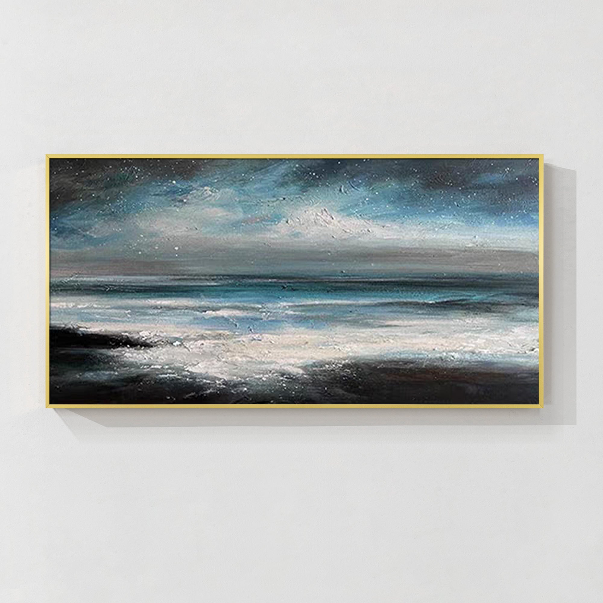 blue and black ocean wall art modern abstract seascape