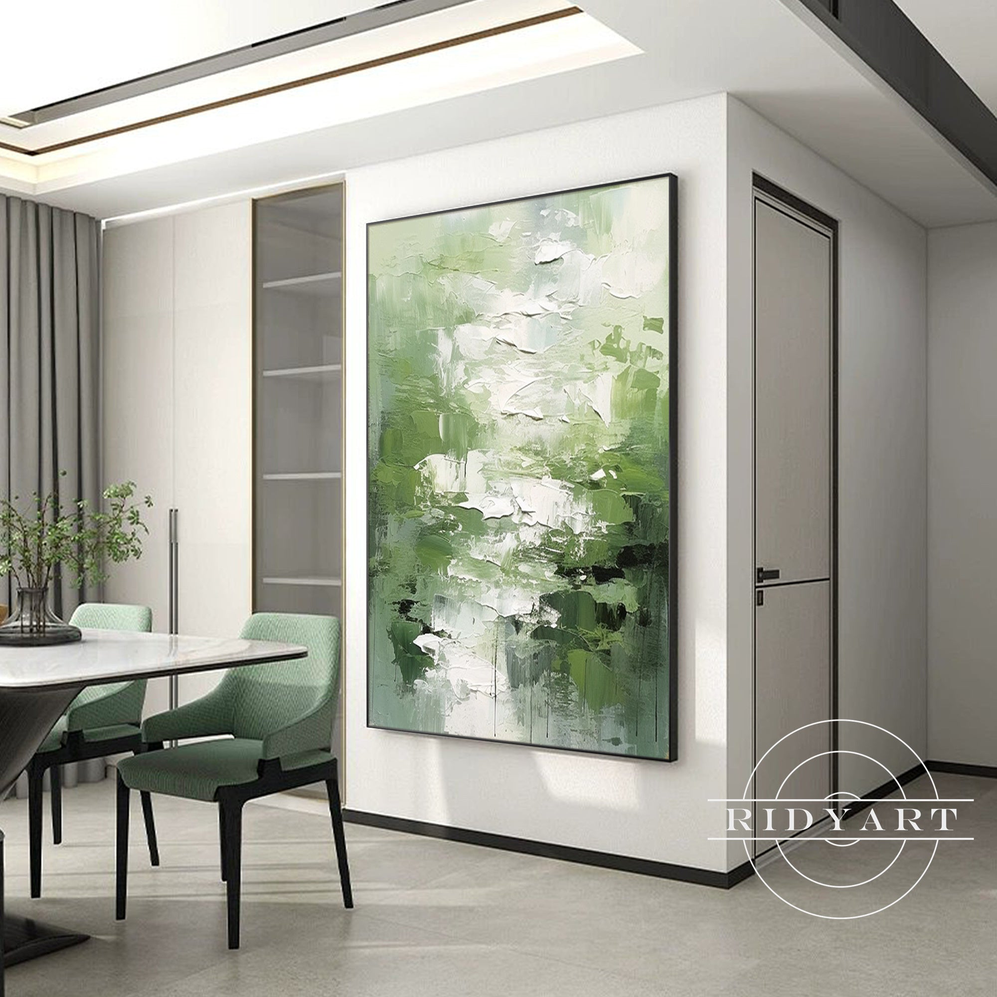 
3D textured canvas painting nature-inspired