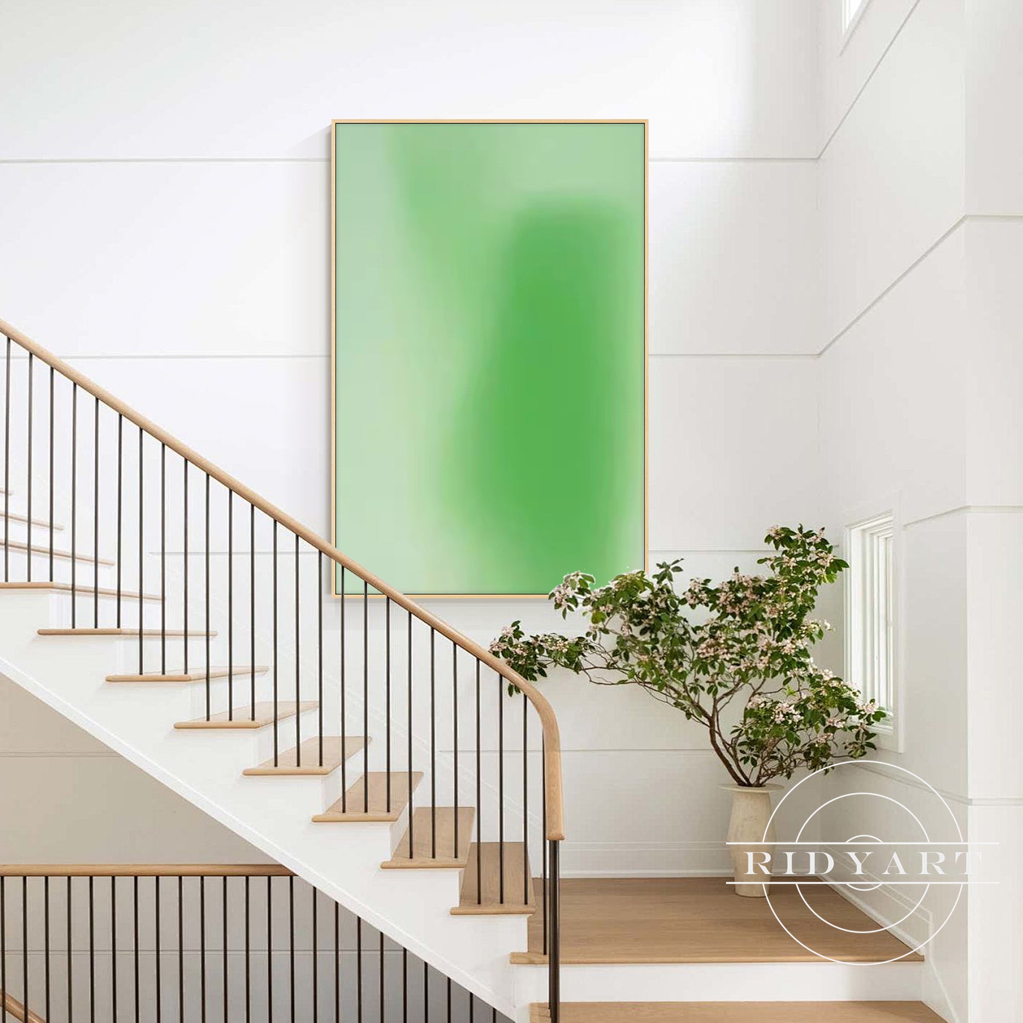 Neon green ombre painting for modern and minimalist homes