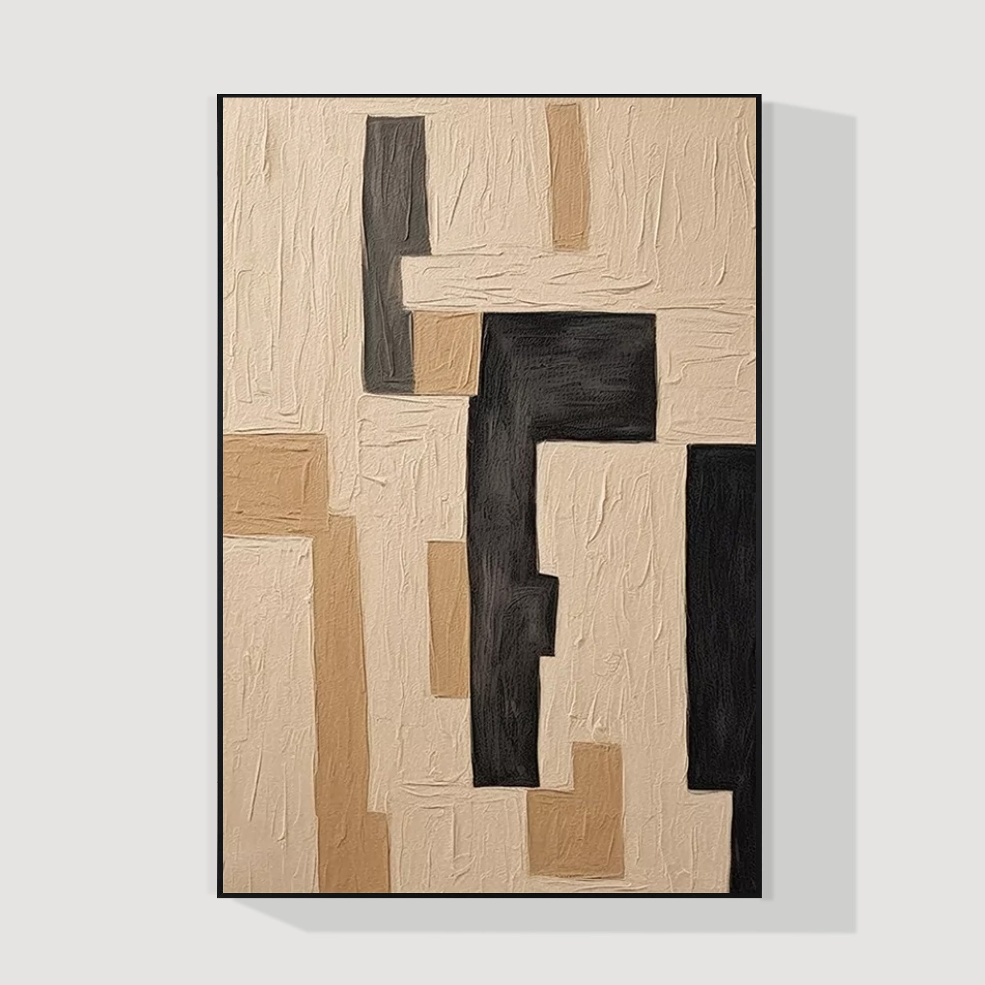 Brown beige Wabi Sabi abstract painting