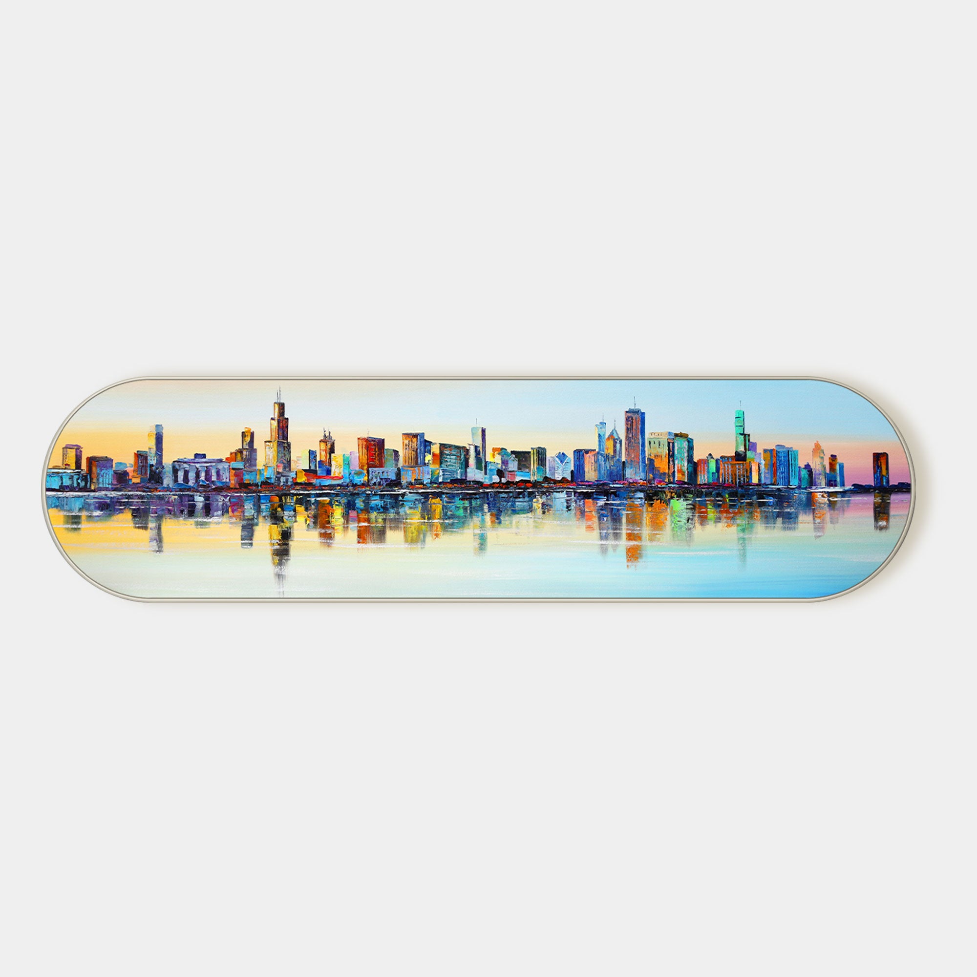 Chicago Skyline Painting Long Narrow Art