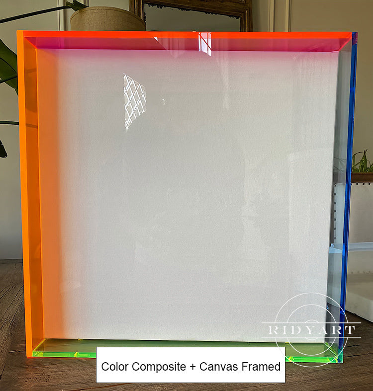 Color acrylic canvas box frame for wall art