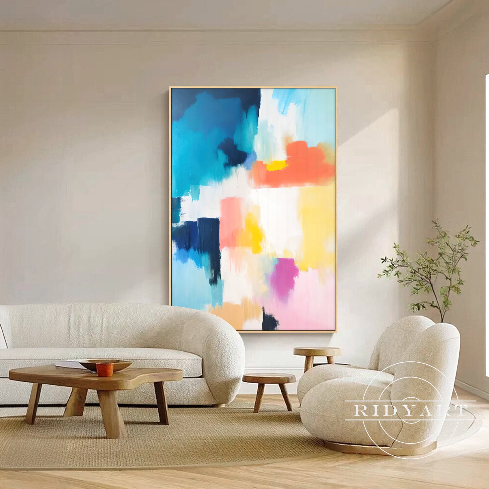 Colorful extra large canvas painting