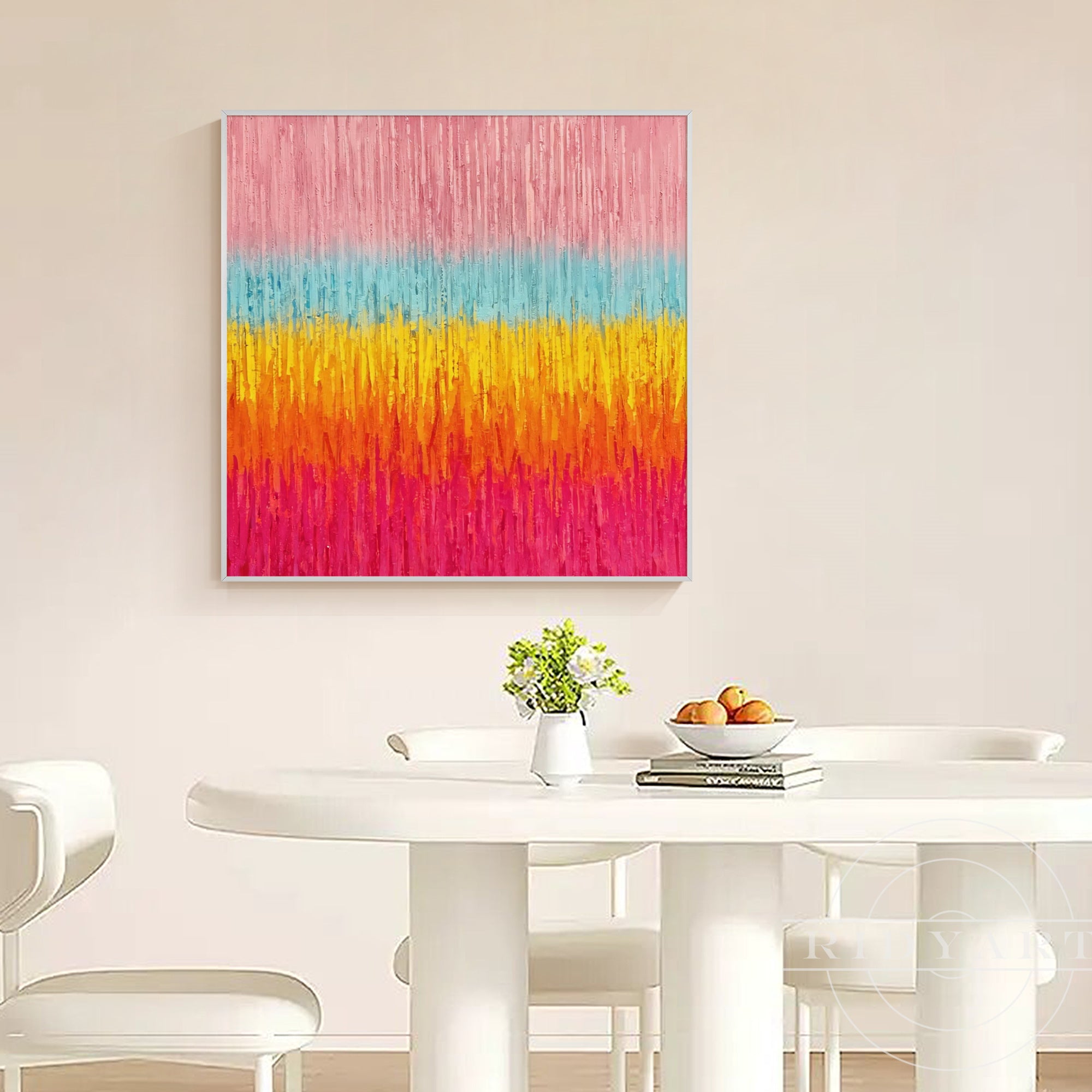 Pink abstrakt vægkunst BA0952