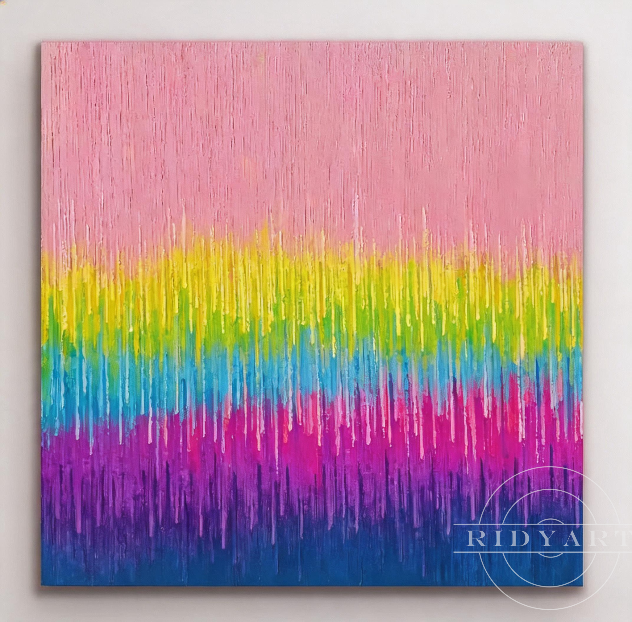 Arte da parete astratta rosa BA0951