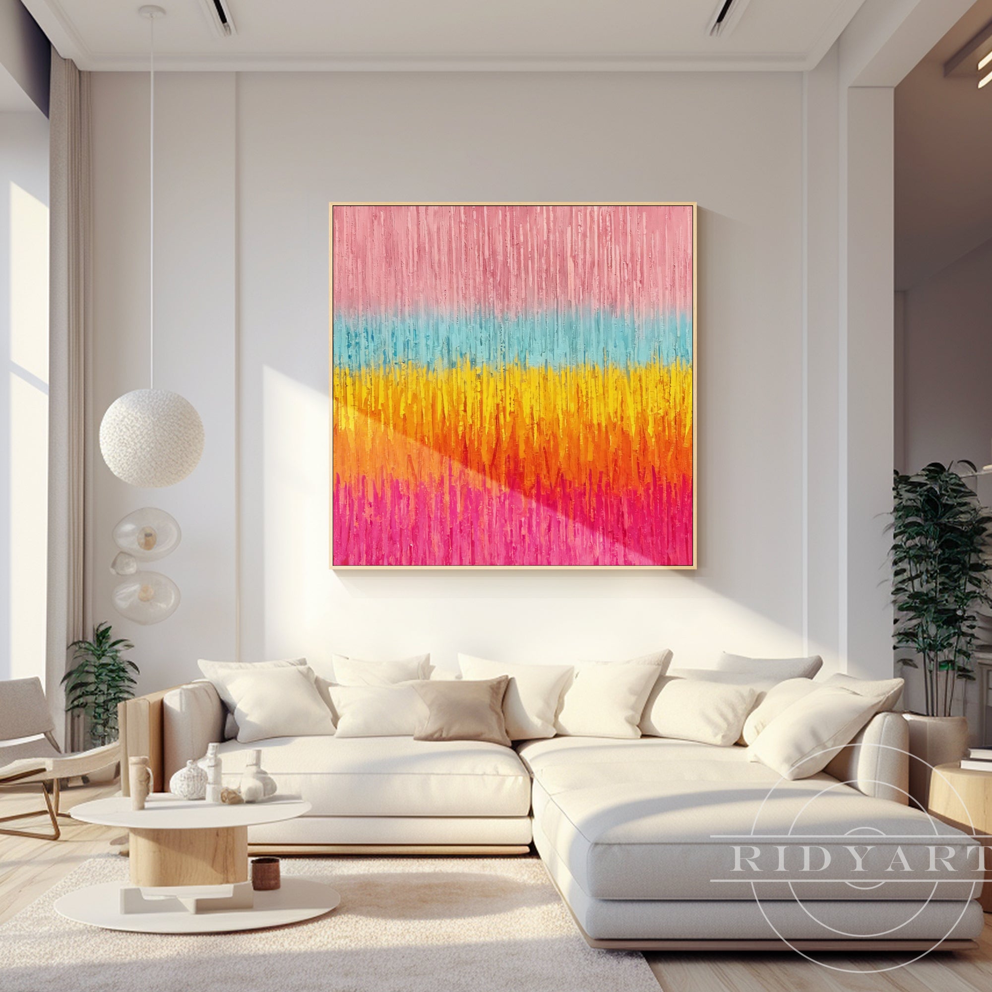 Arte da parete astratta rosa BA0952