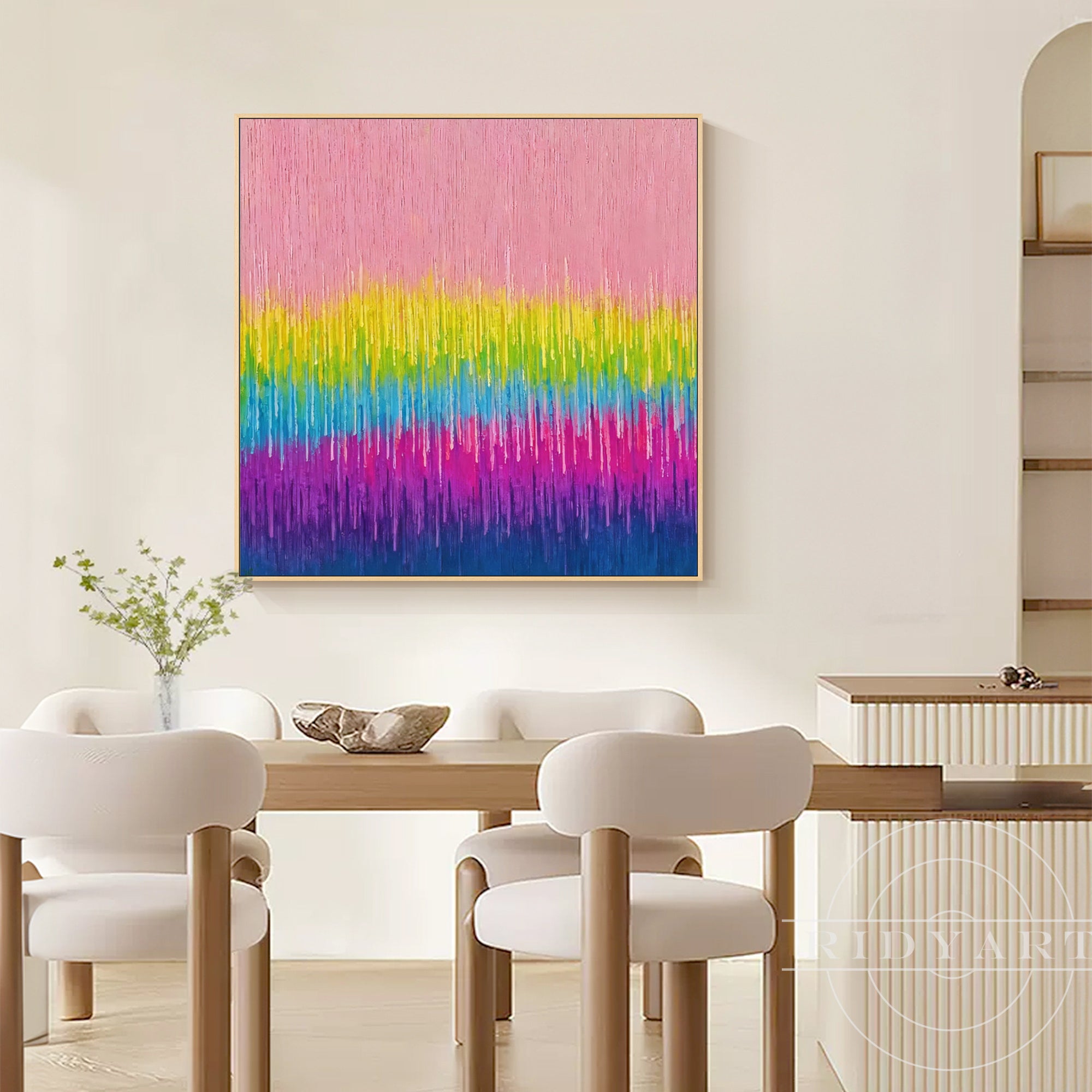 Arte da parete astratta rosa BA0951
