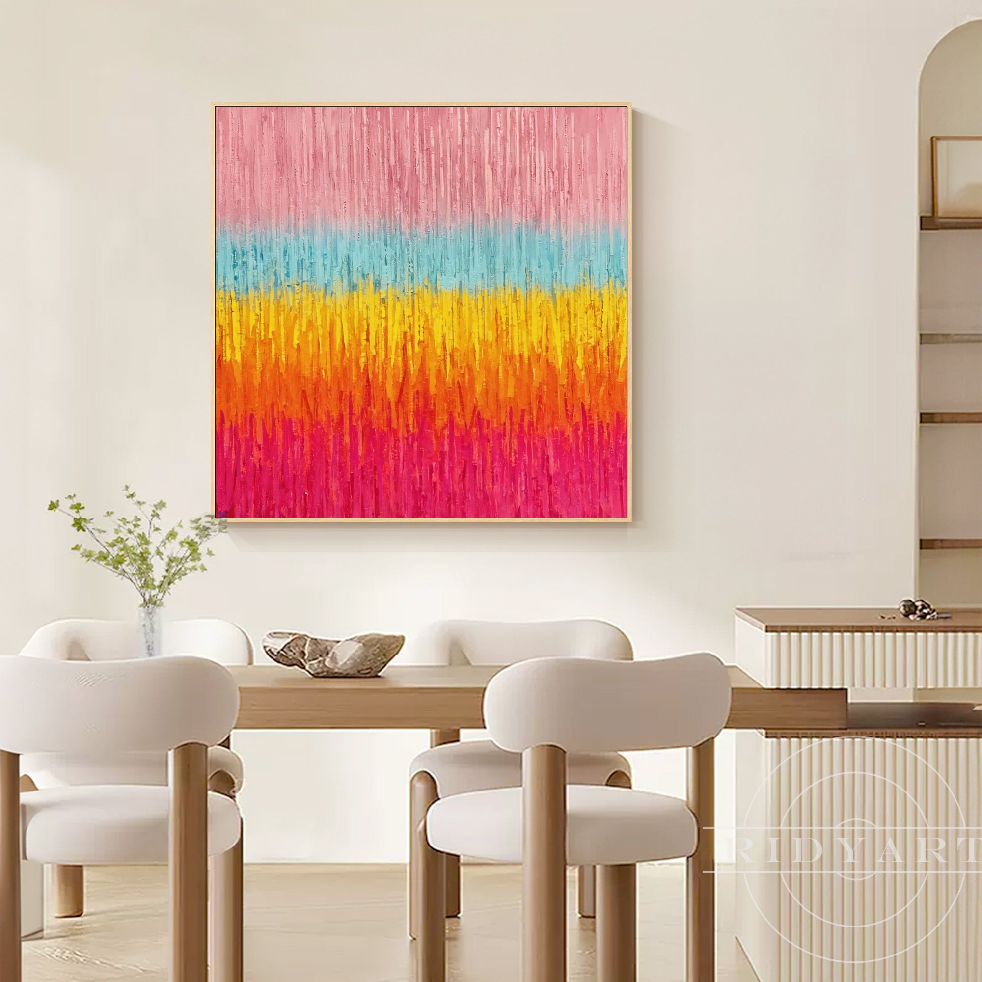 Pink abstrakt vægkunst BA0952