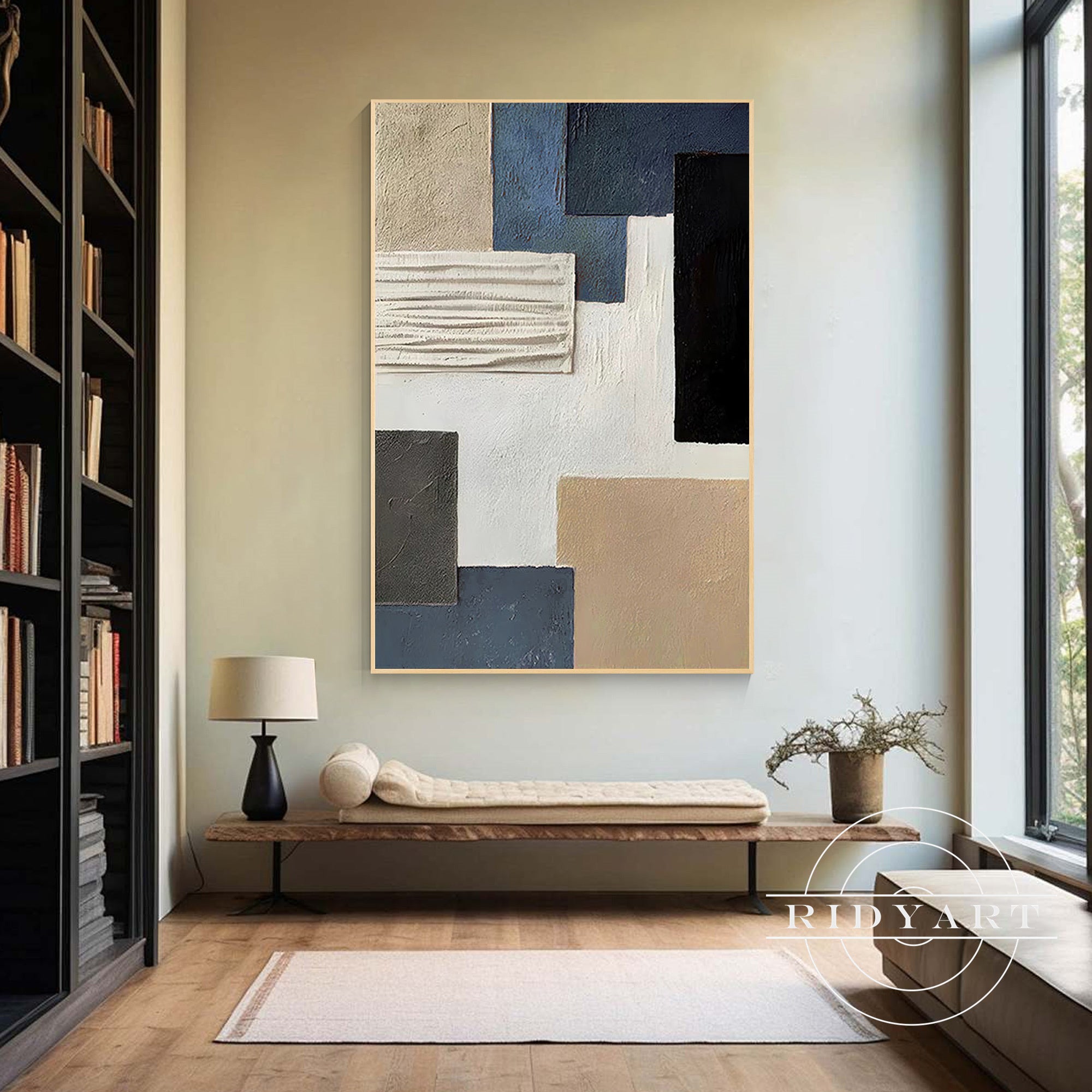 Contemporary textured abstract painting on canvas