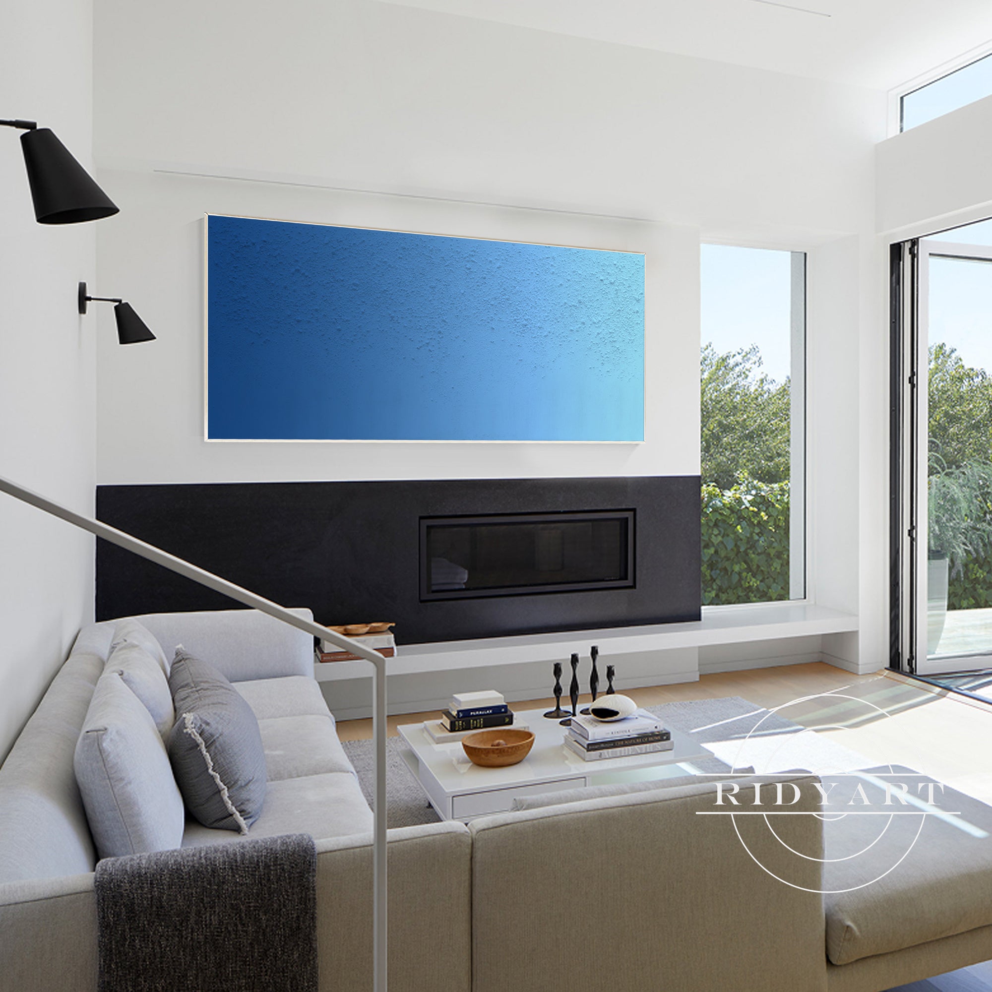 Large abstract acrylic artwork for modern interiors