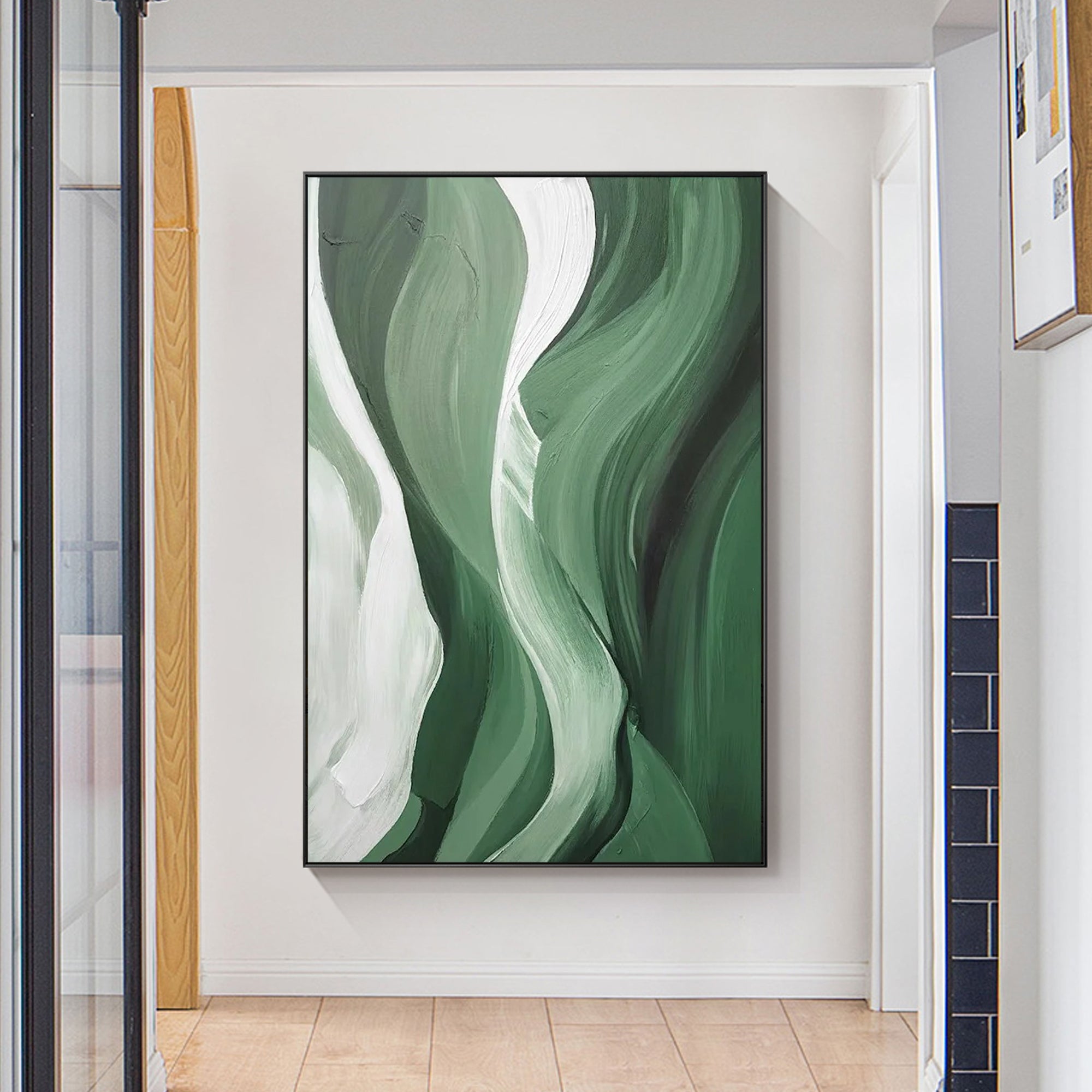 Contemporary green wall art minimalist decor