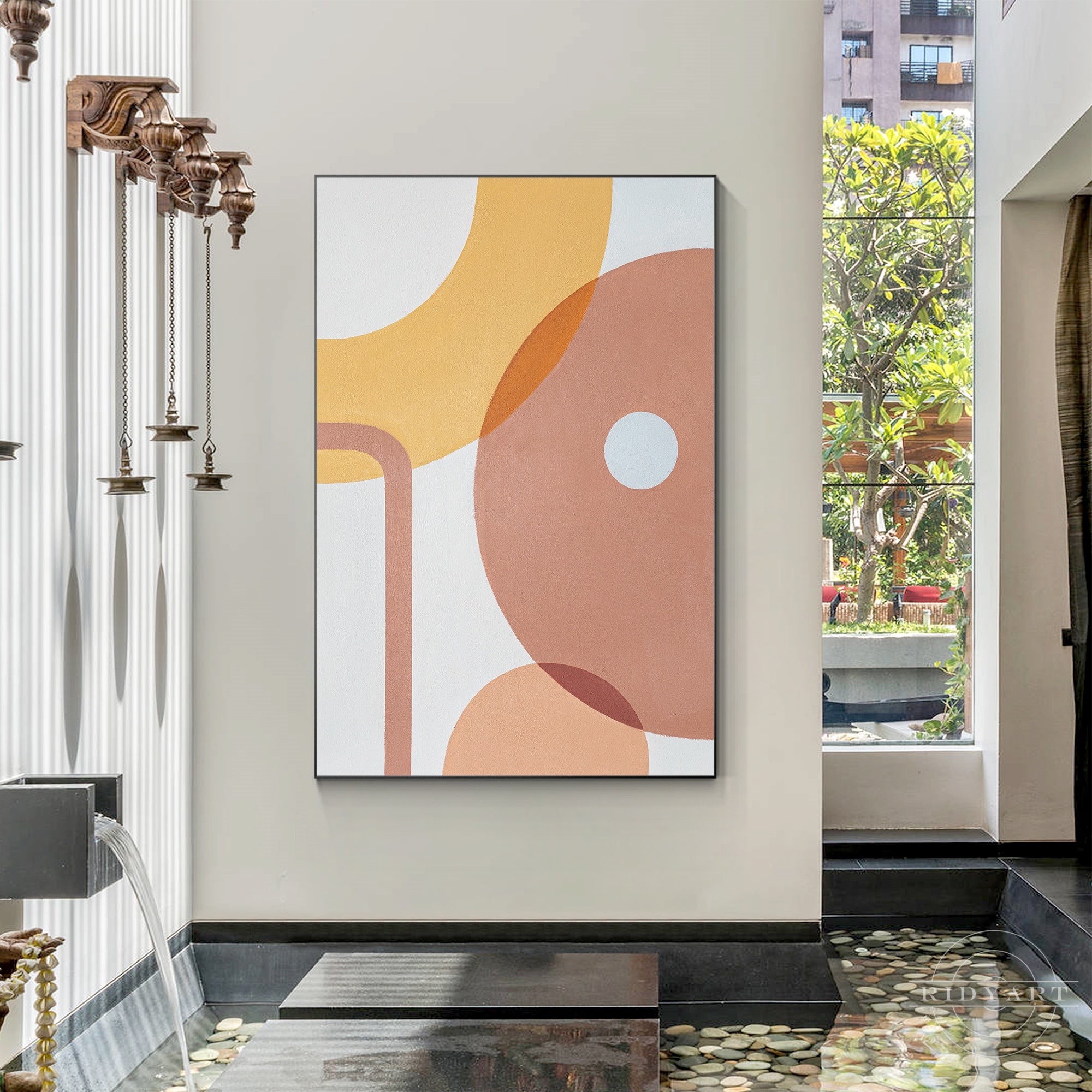 BOHO abstract minimalist painting on canvas, extra-large art.
