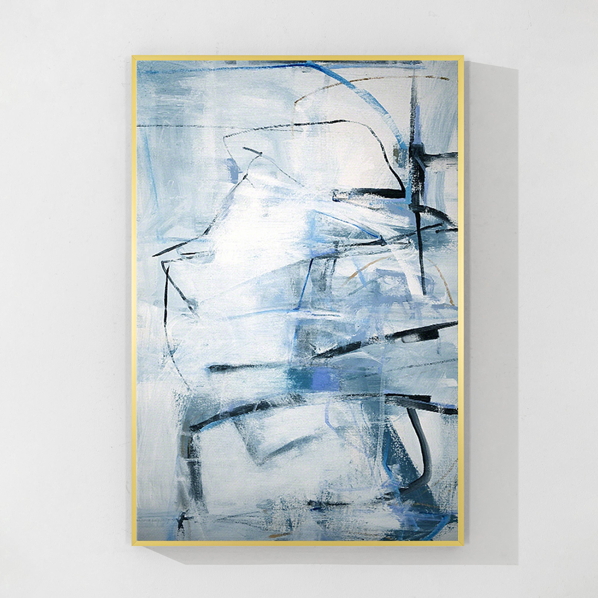 Pale Blue Abstract Painting