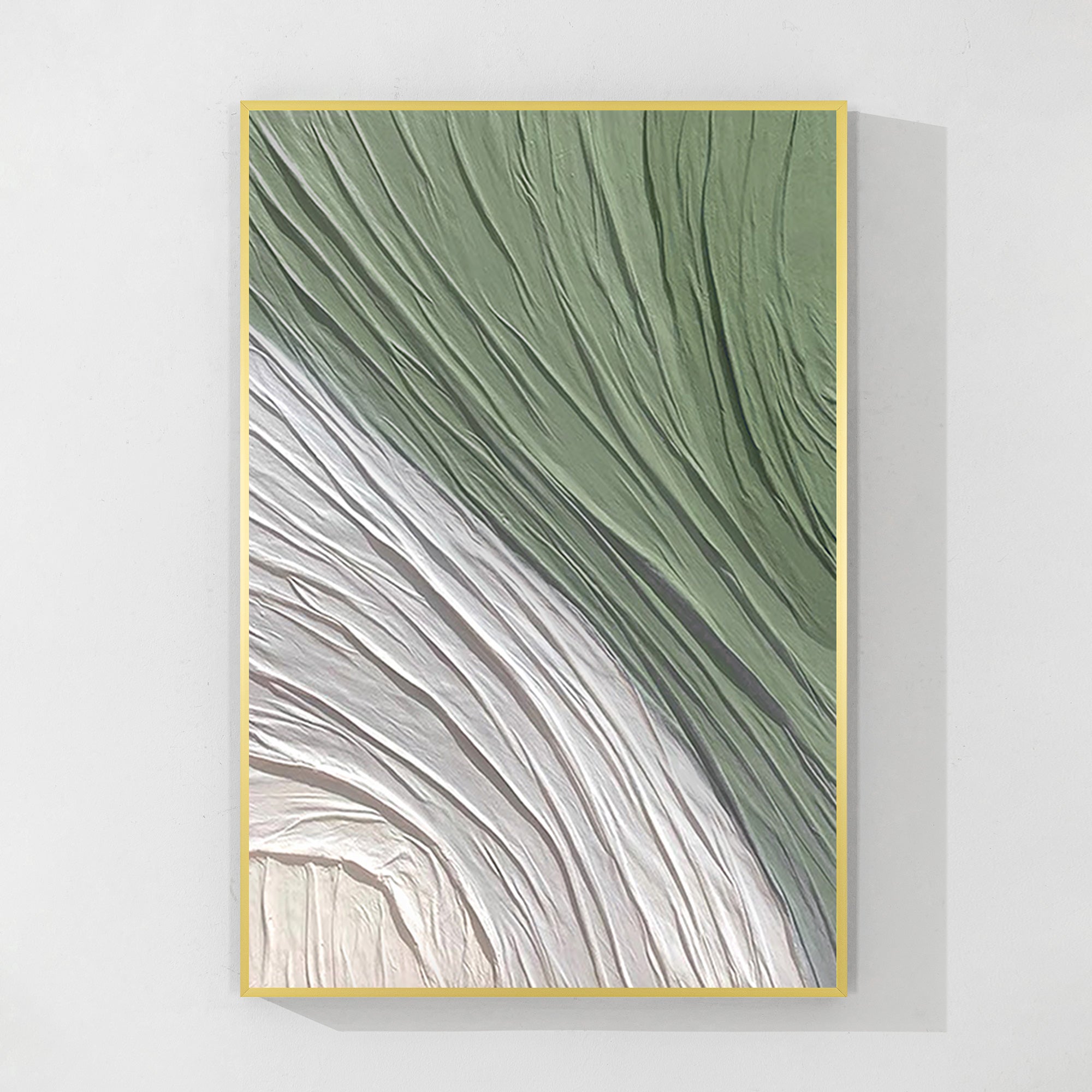 Minimalist Olive Green Textured Wall Art