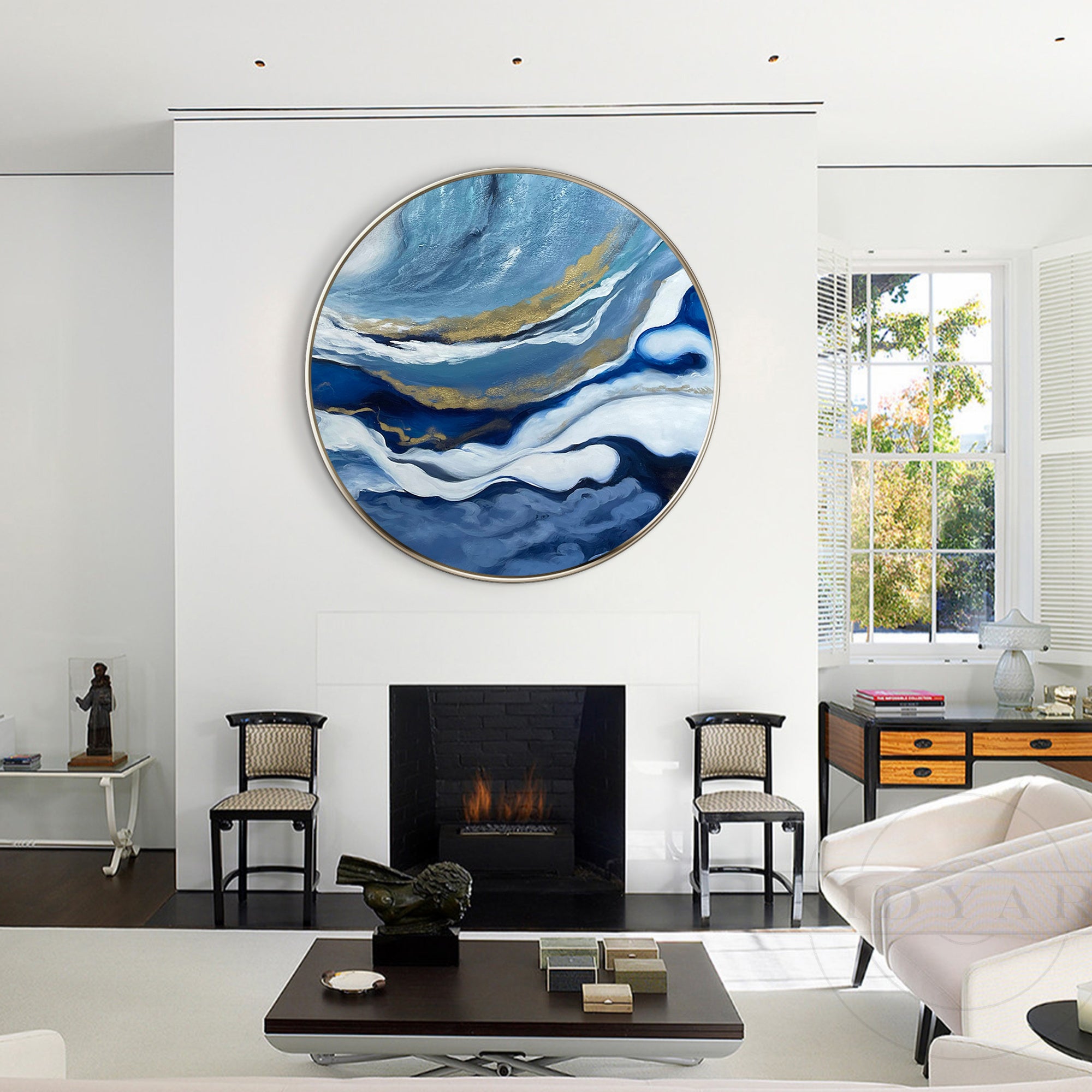 Elegant abstract ocean art for minimalist interiors