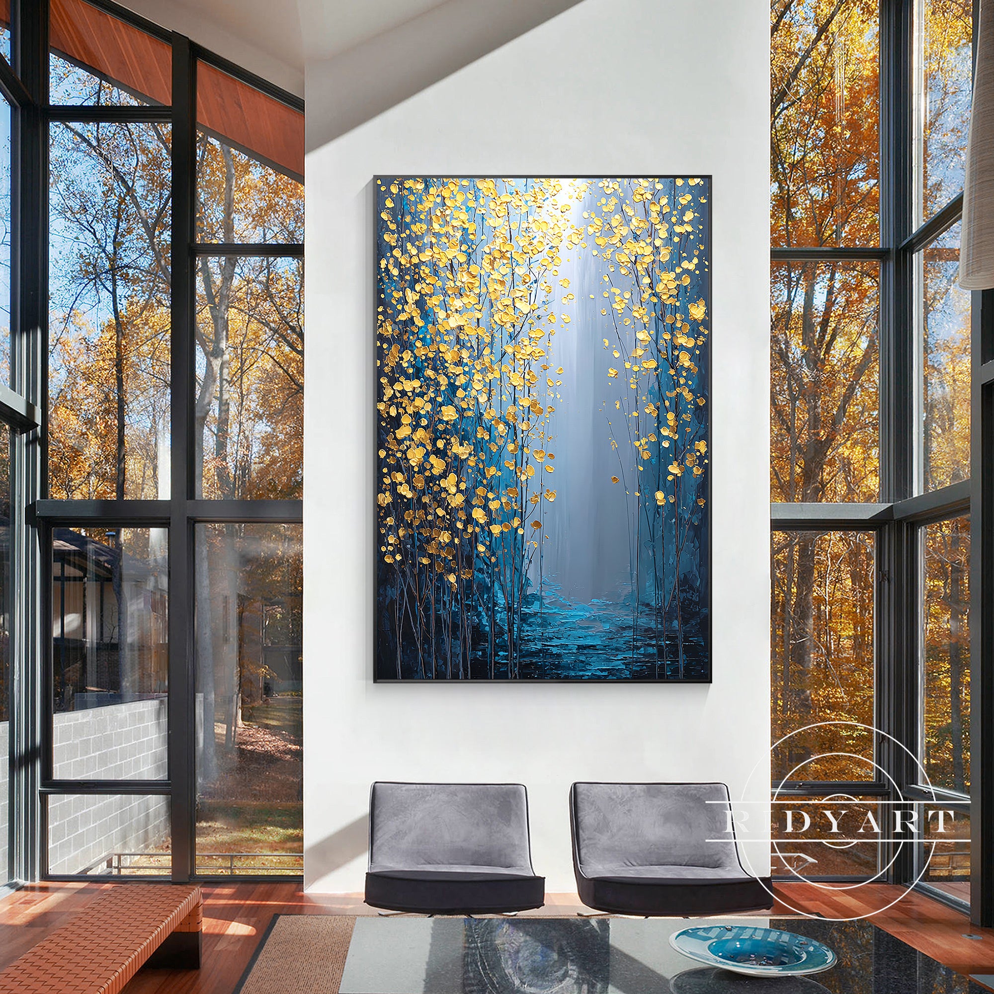 elegant textured abstract flower painting