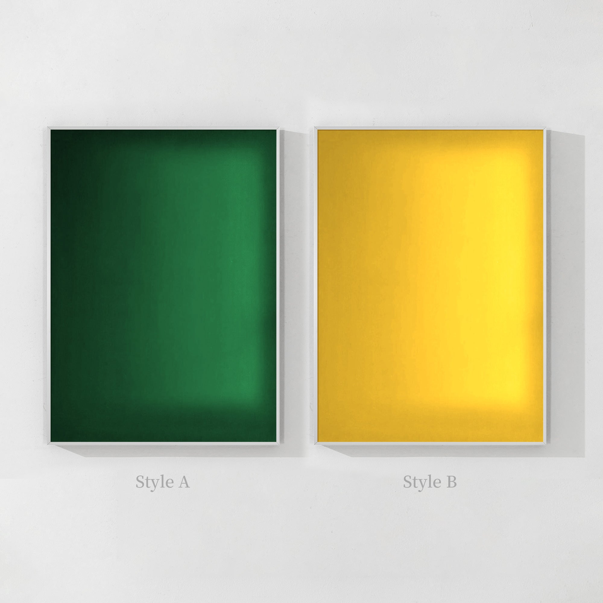 Emerald green yellow ombre painting