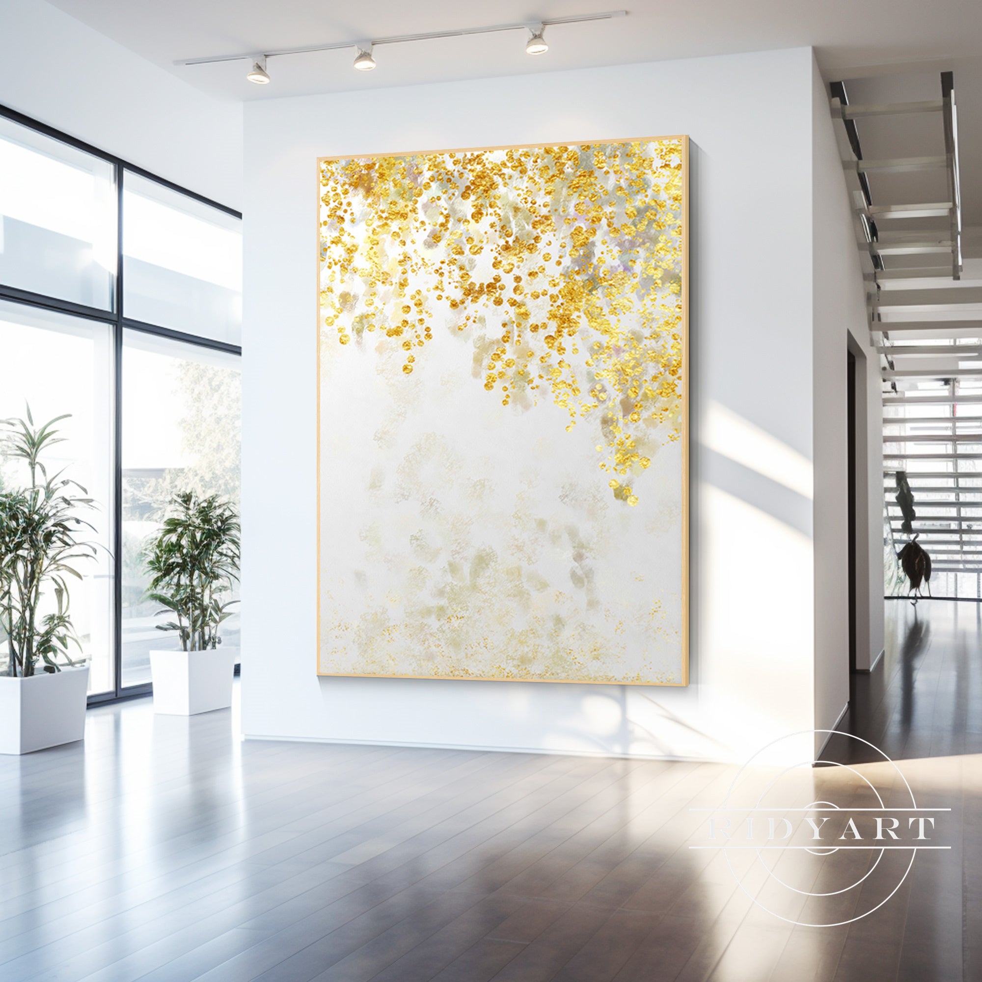 Extra large acrylic gold painting