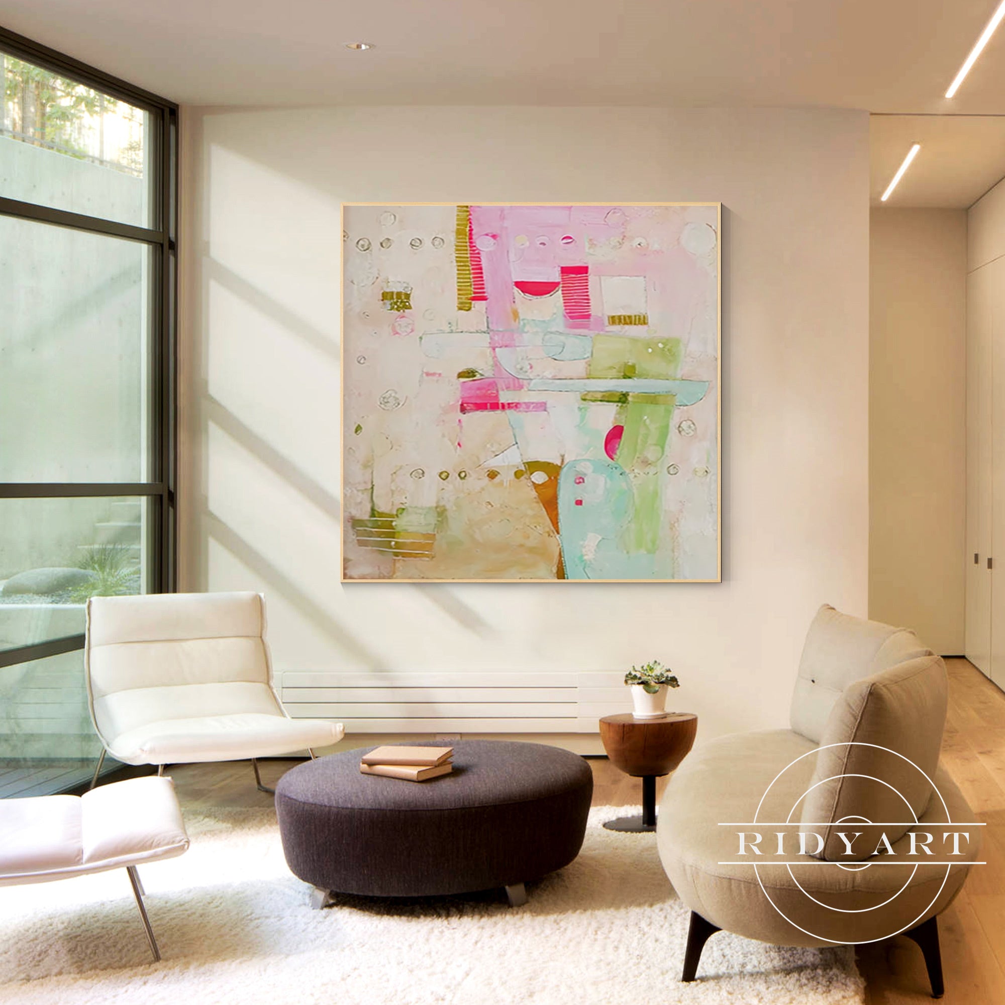 extra large boho pastel canvas artwork