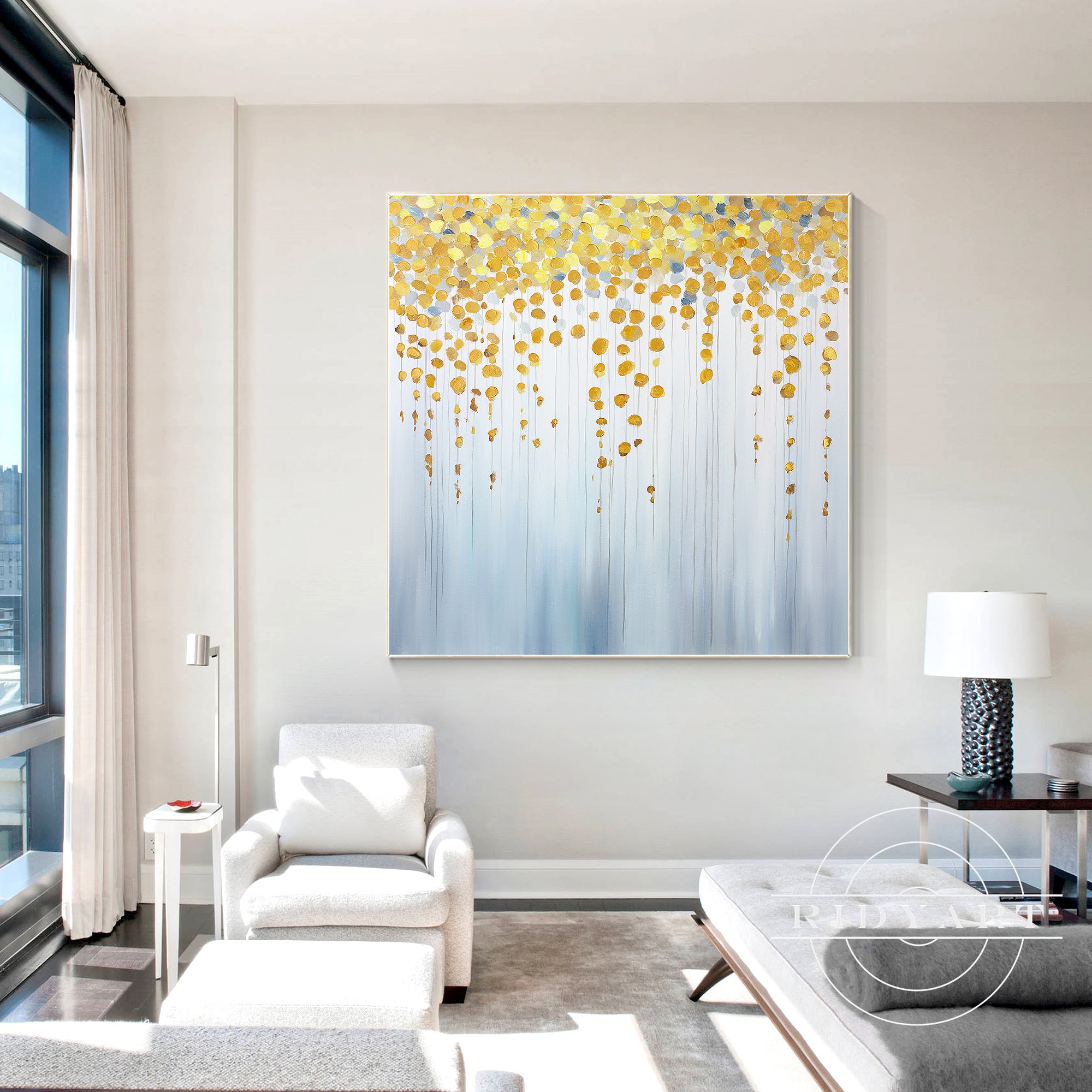 Extra large framed flower wall artwork