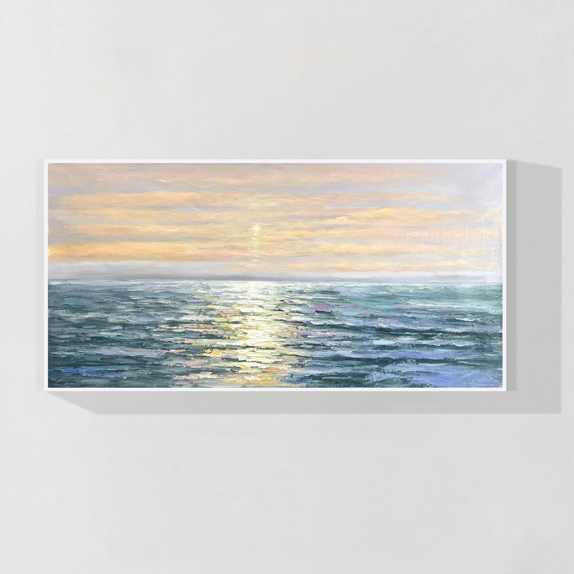 Extra large hand painted sunrise ocean canvas artwork