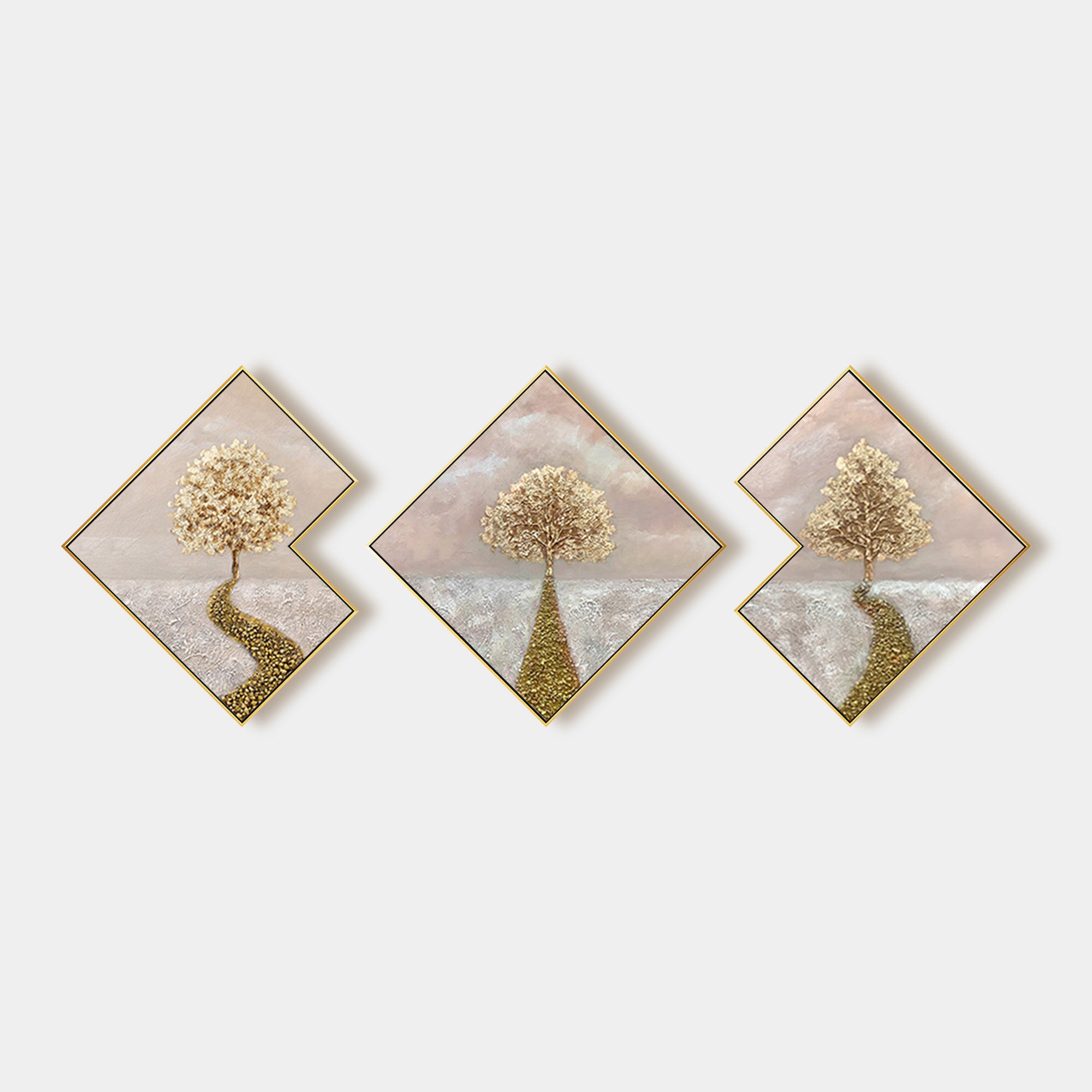 Set of 3 Gold Tree of Life Painting