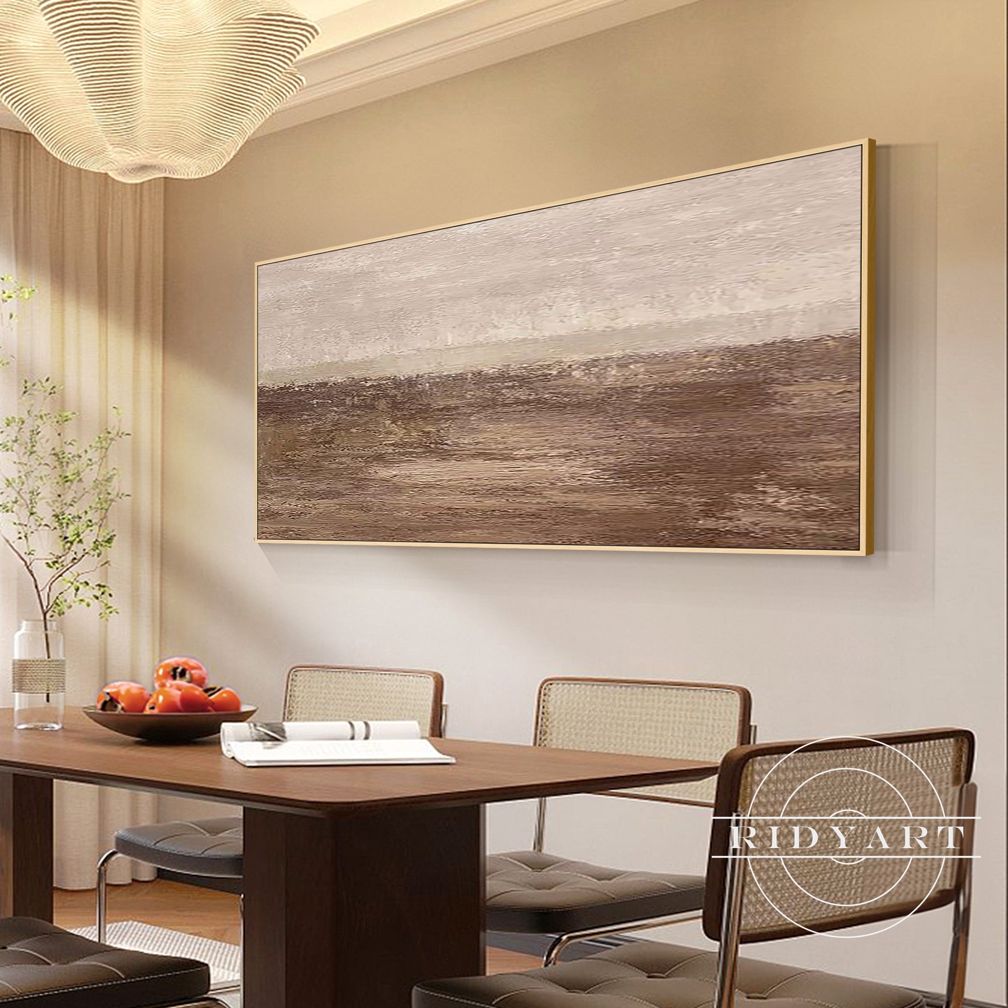 Earth tone minimalist abstract painting for modern home decor