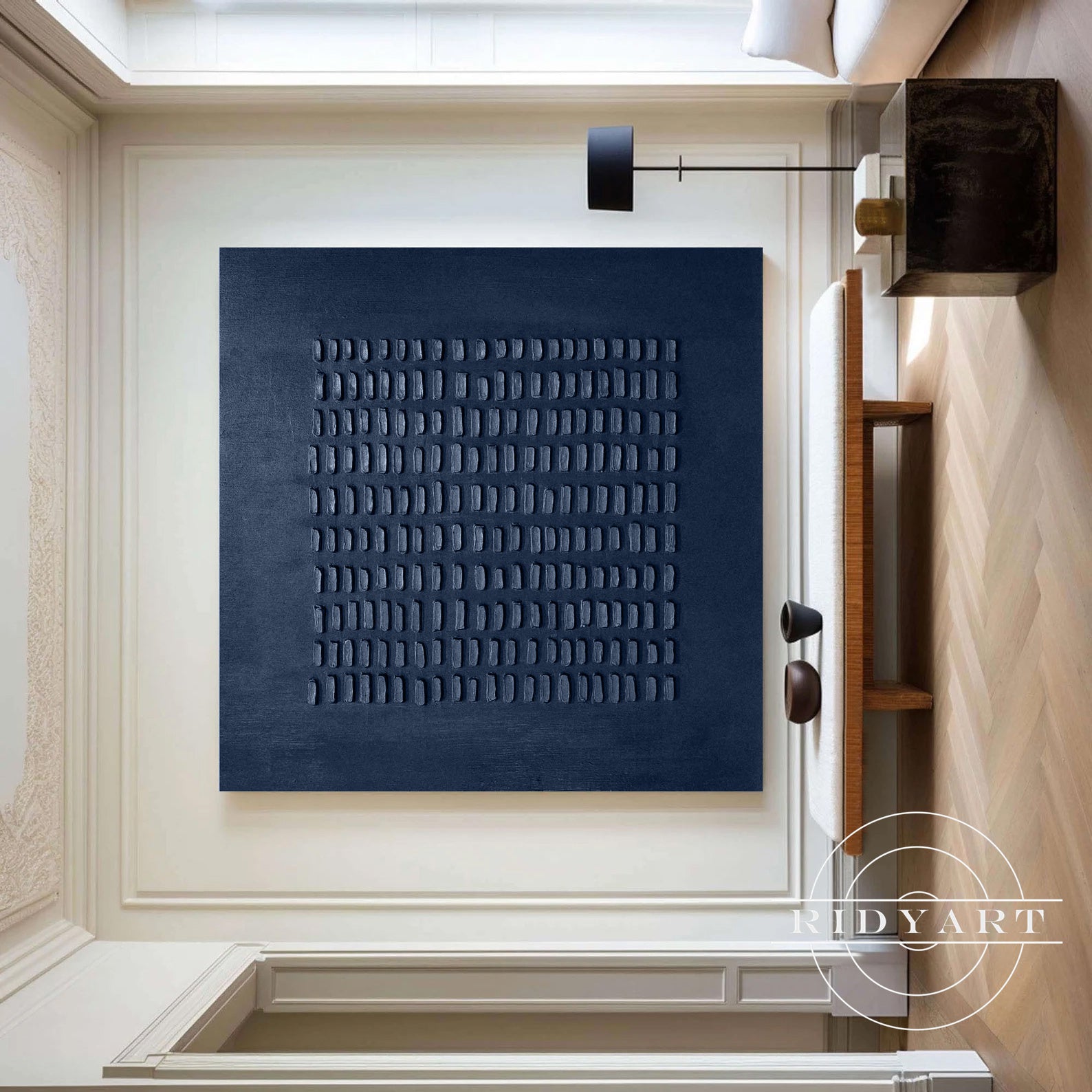 Handmade minimal geometric wall art for bedroom or office
