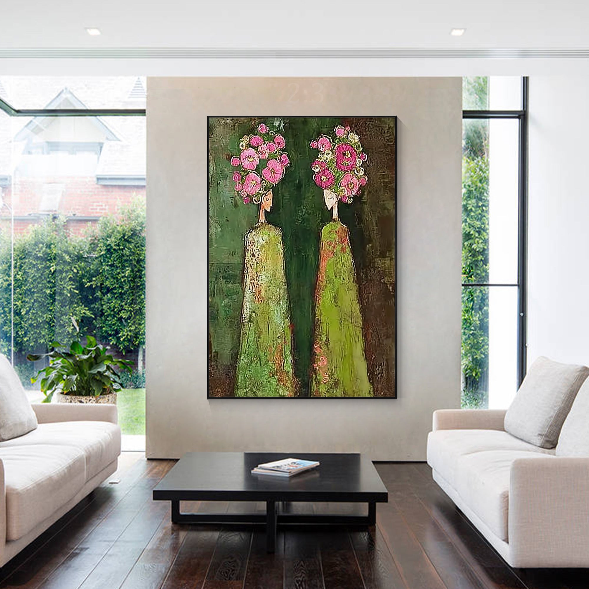 wabi sabi abstract painting earthy tone textured wall art