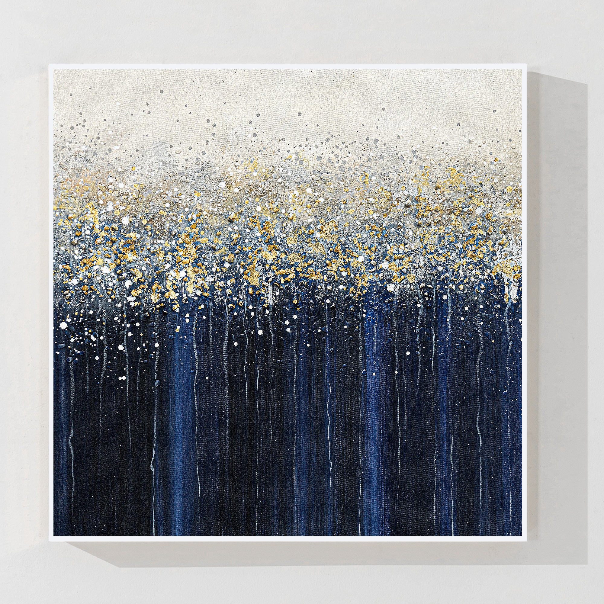 Gold leaf silver leaf abstract painting