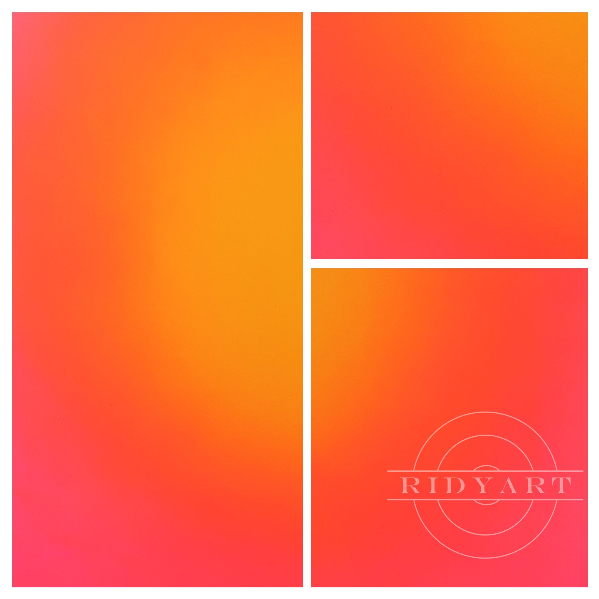 Vibrant gradient artwork with pink and yellow tones for living spaces