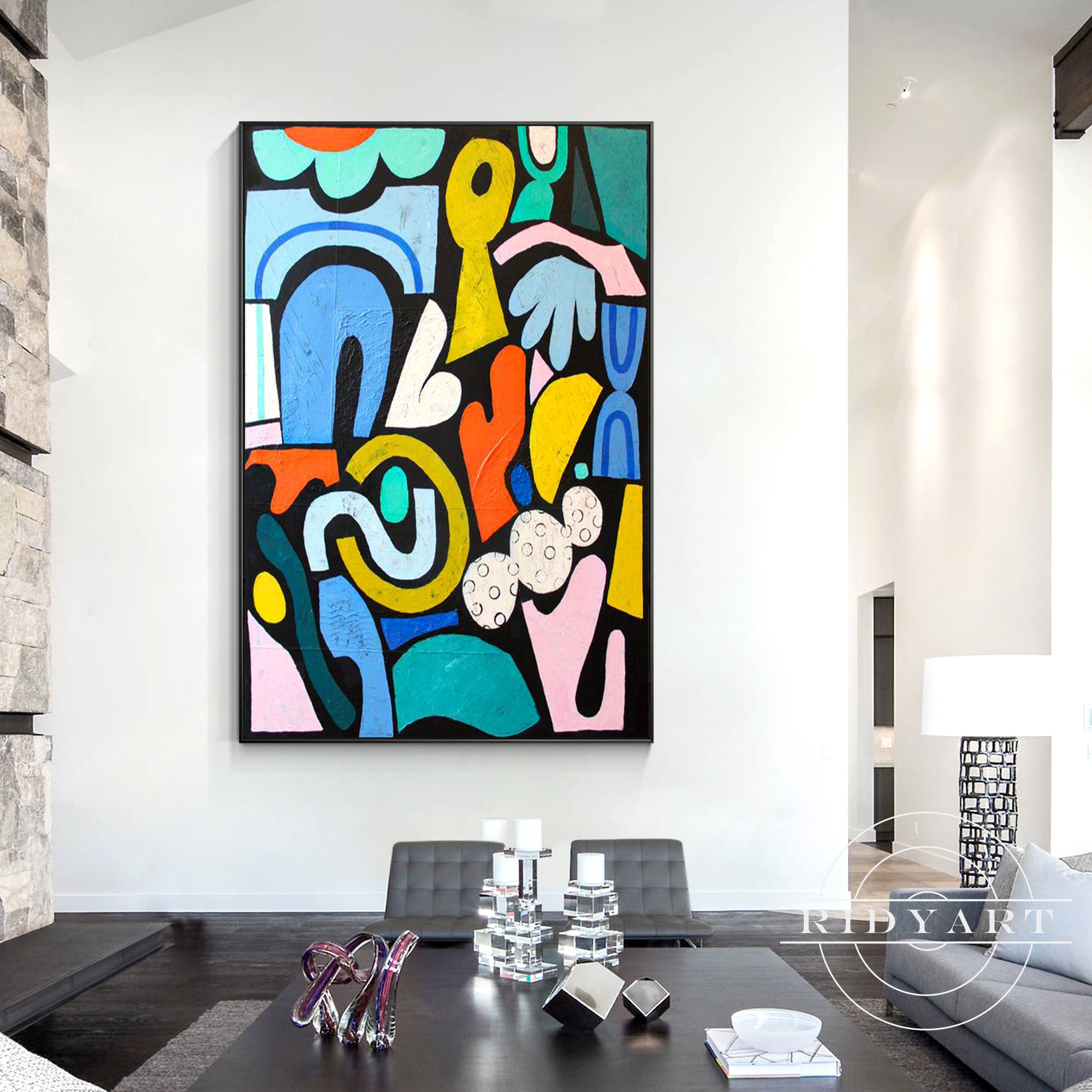 Modern graffiti-style abstract wall art for home decoration