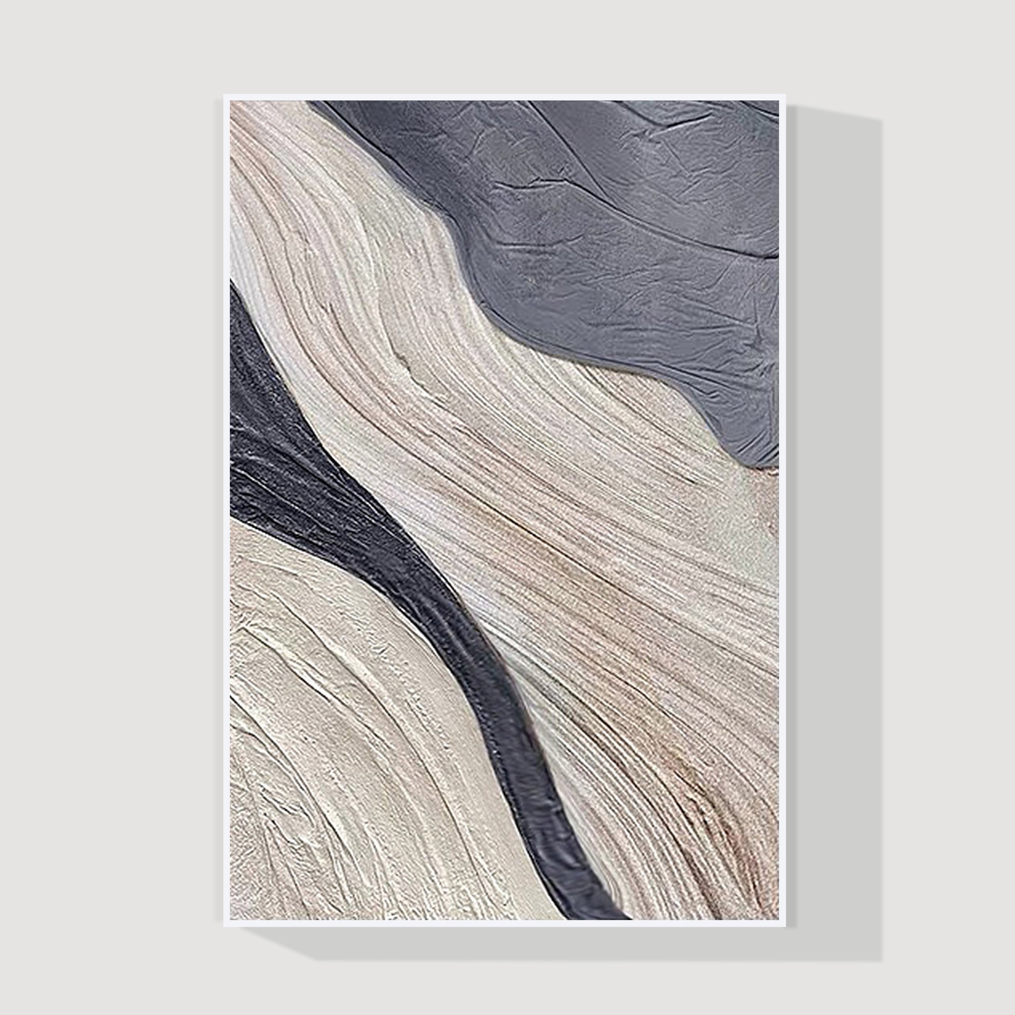 Gray blue beige abstract wall painting