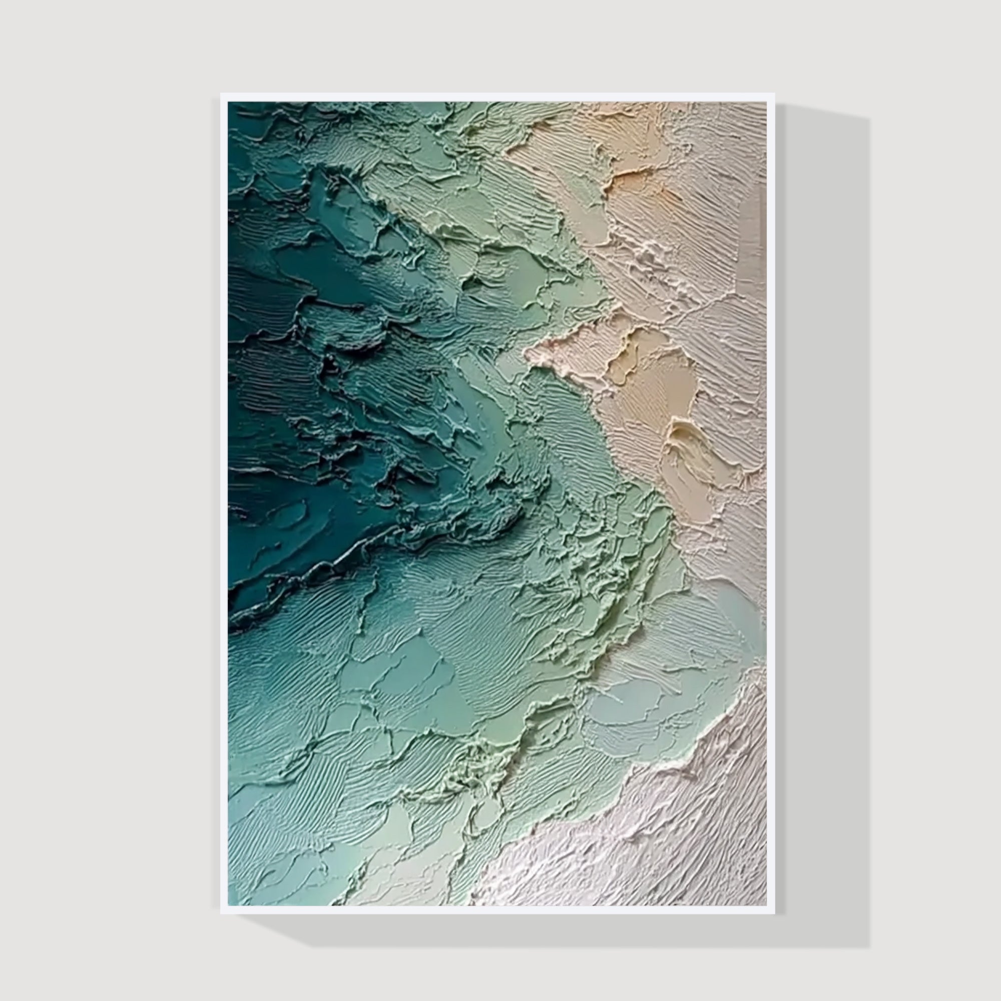 modern green ocean abstract wall art