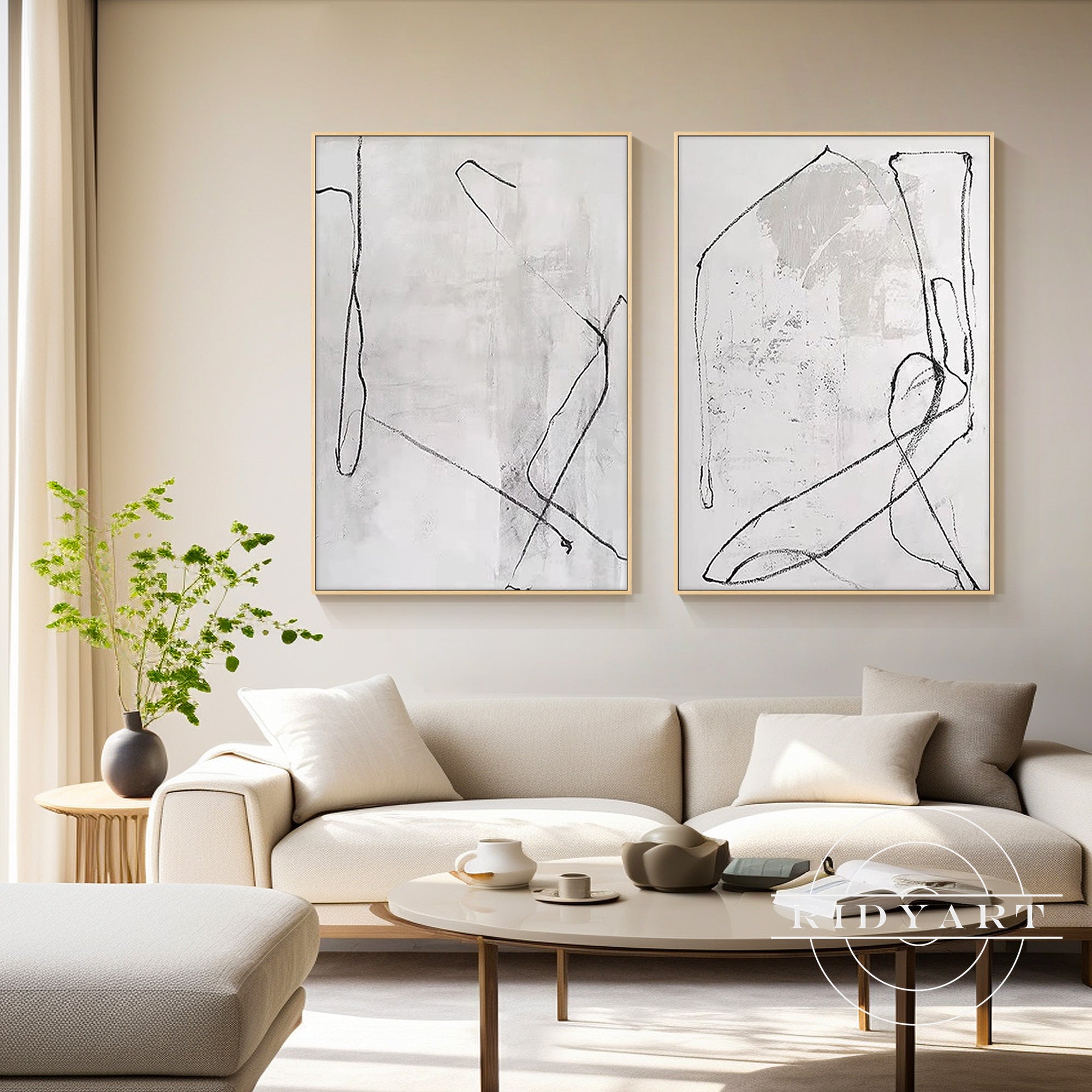 modern minimalist living room wall art