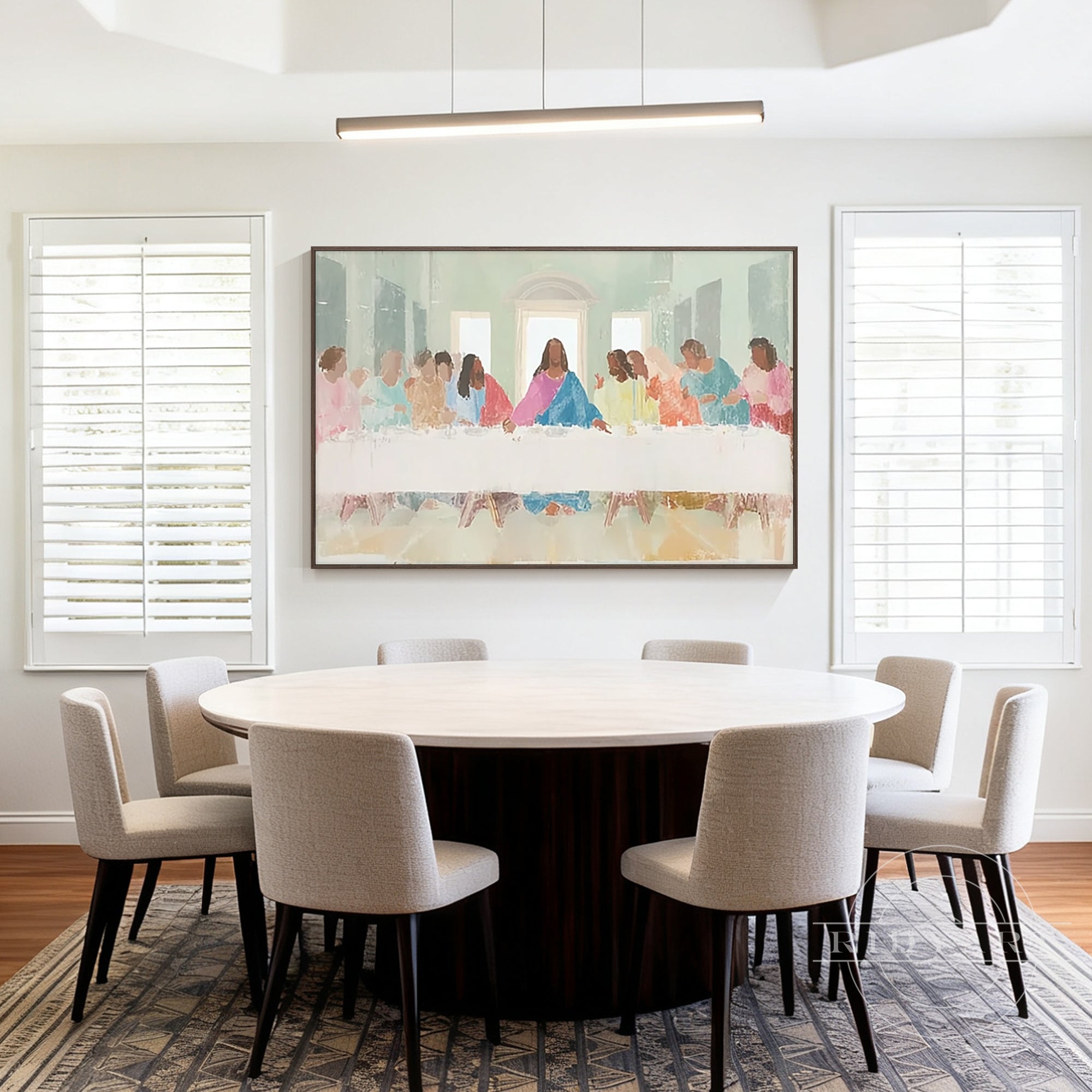 Hand-painted spiritual Last Supper artwork