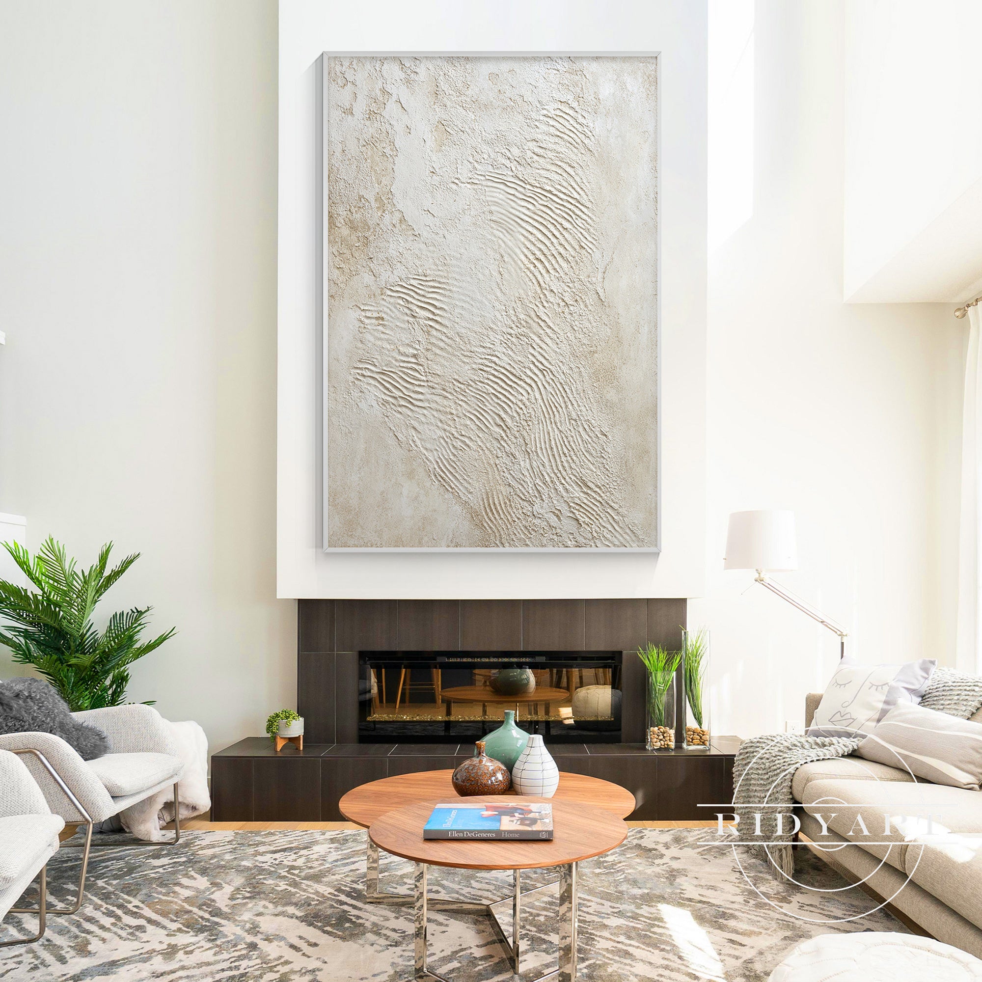 
Modern beige abstract canvas