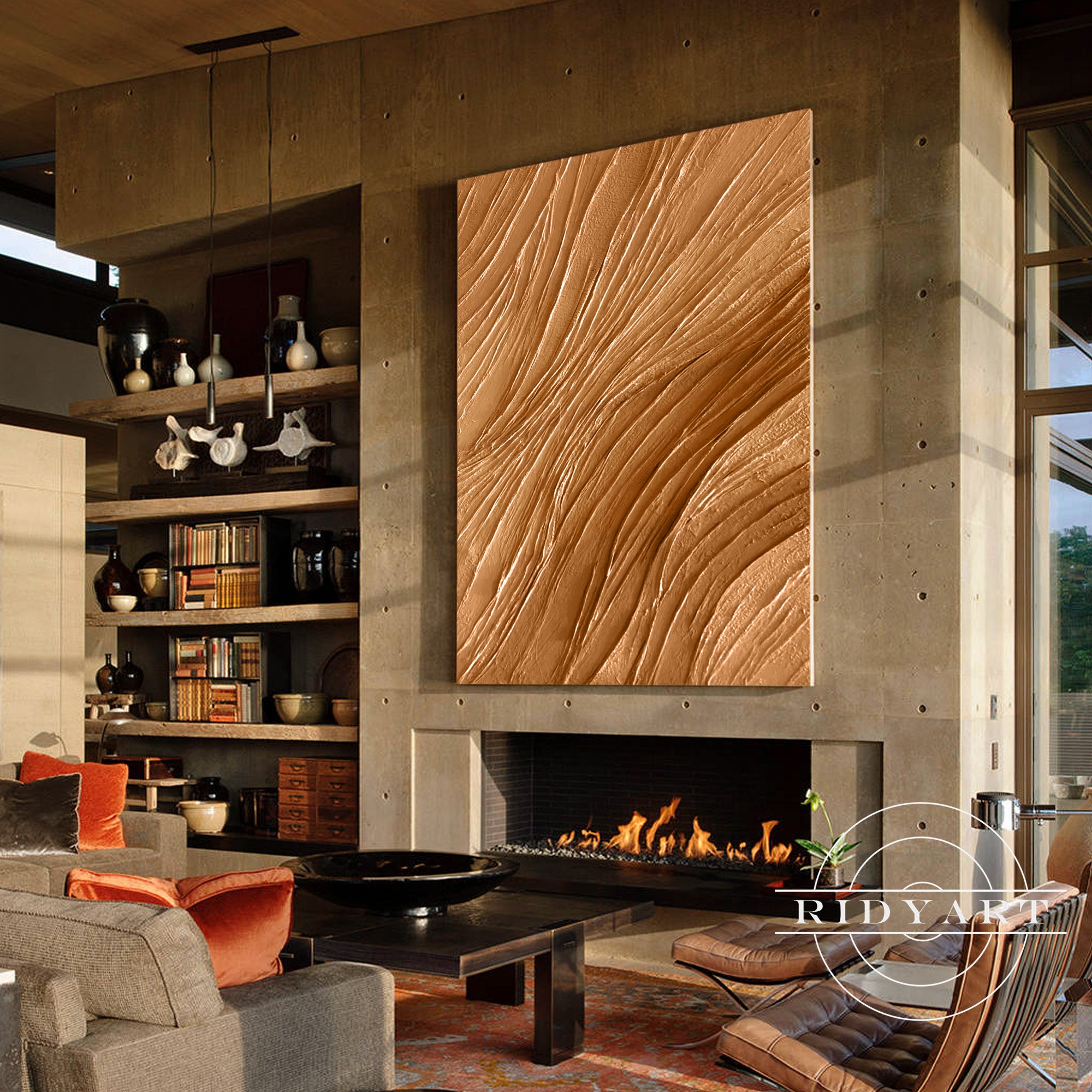 Earth Tone 3D Textured Minimalist Abstract Canvas Art