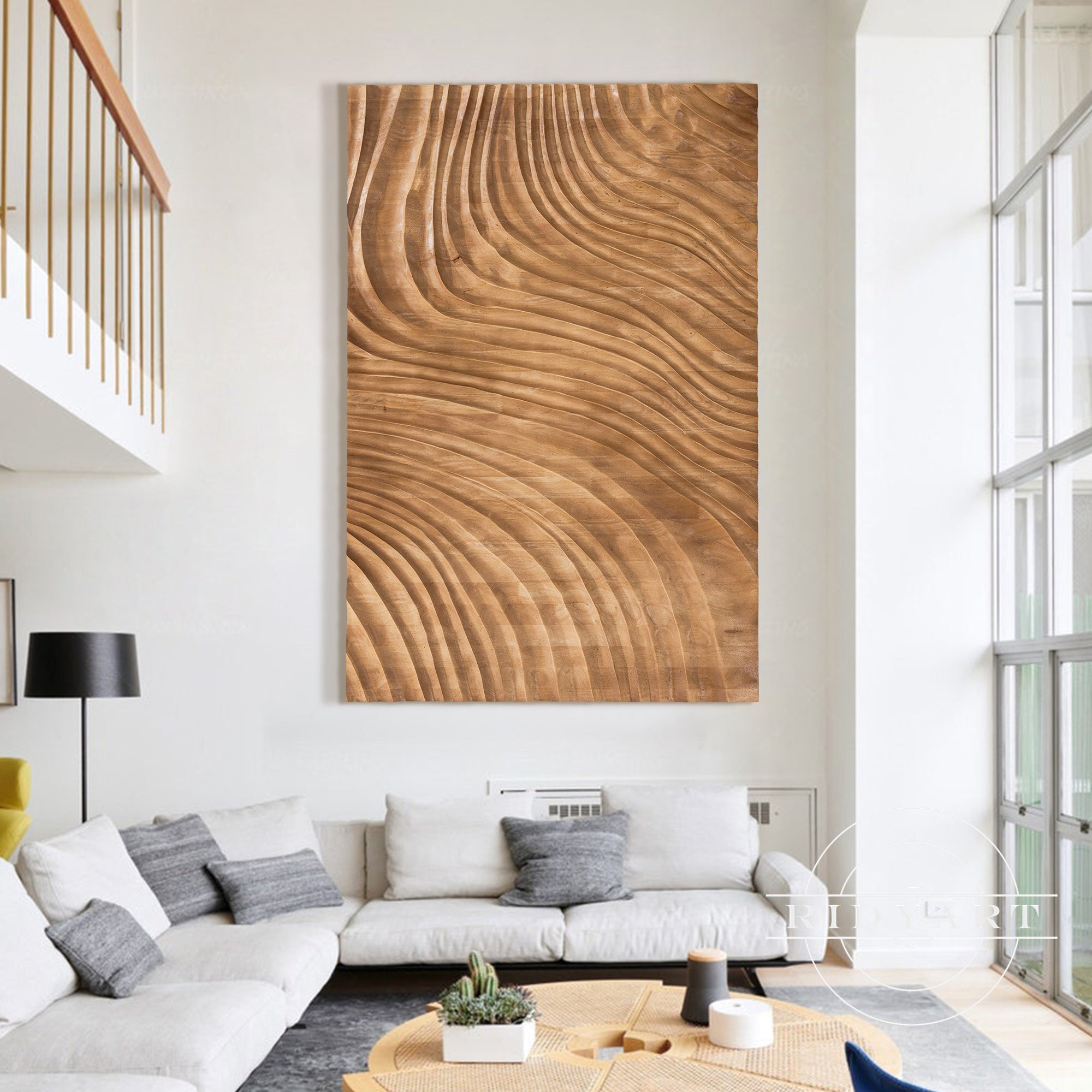 Handcrafted wooden sculpture for modern home décor
