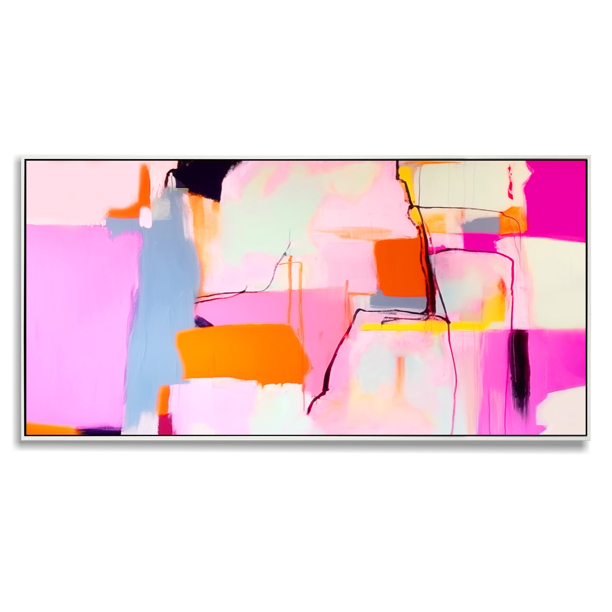 Hot Pink colorful Abstract Painting