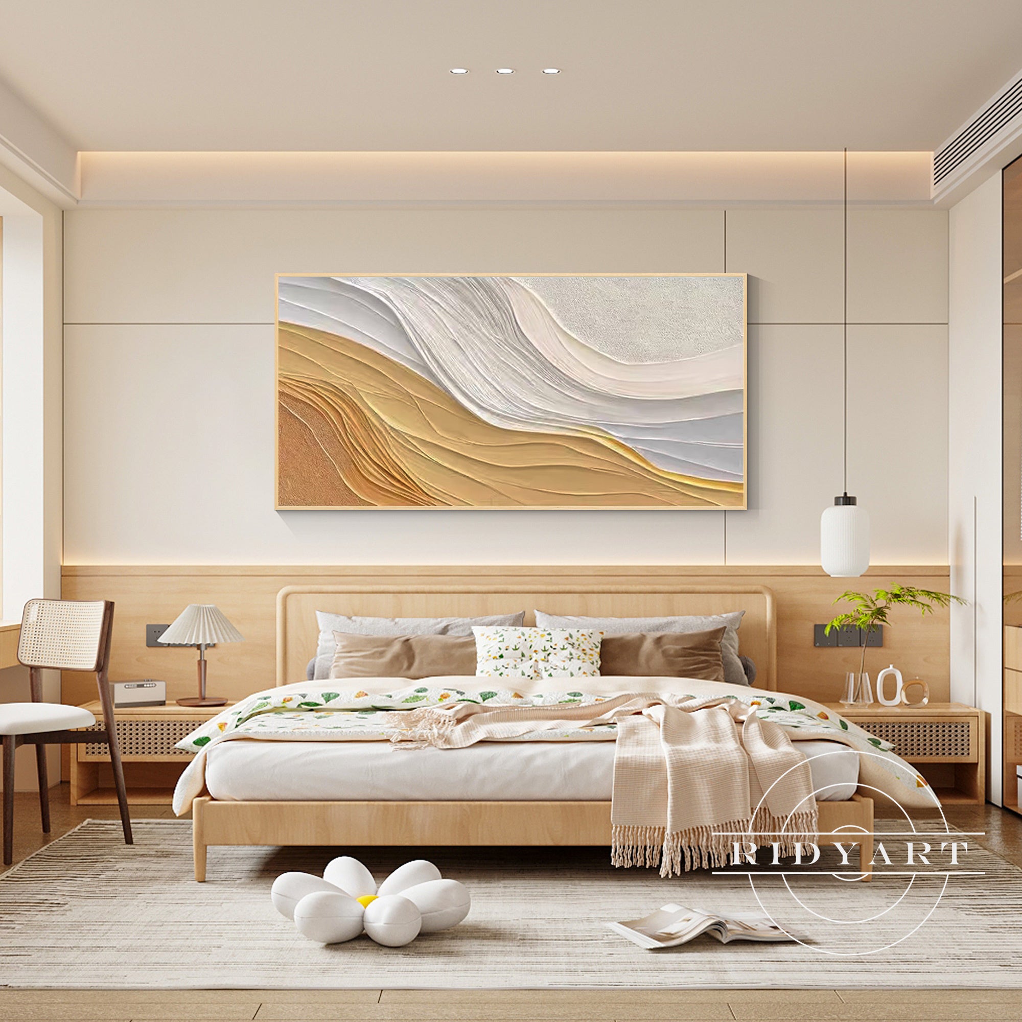 Boho beach-inspired textured wall art