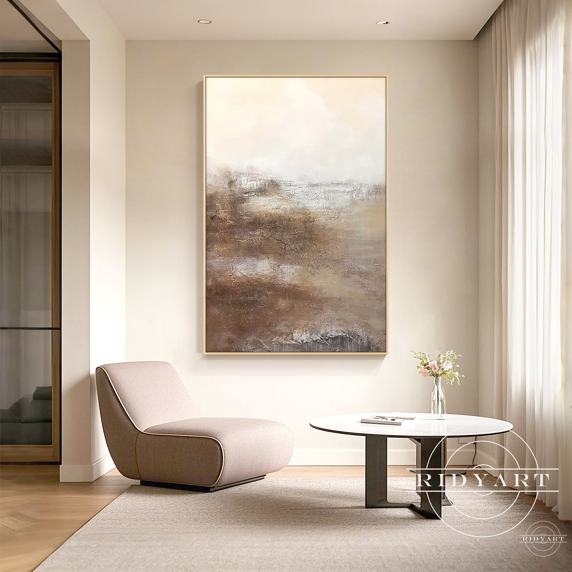 large beige brown abstract wall art for home