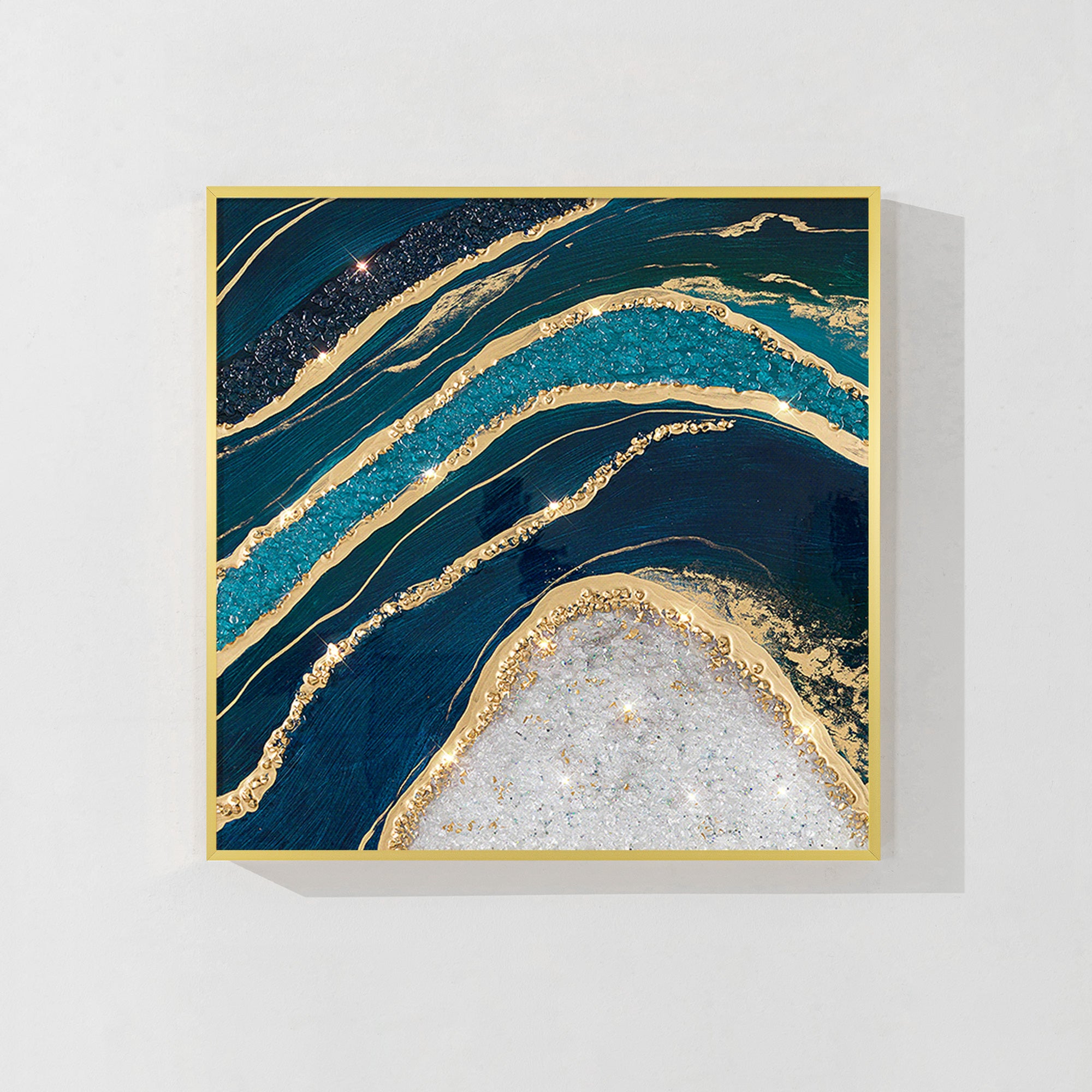 Luxurious Resin Geode Painting With Crystals