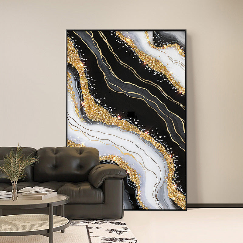 luxurious  resin Geode Black And Gold Art