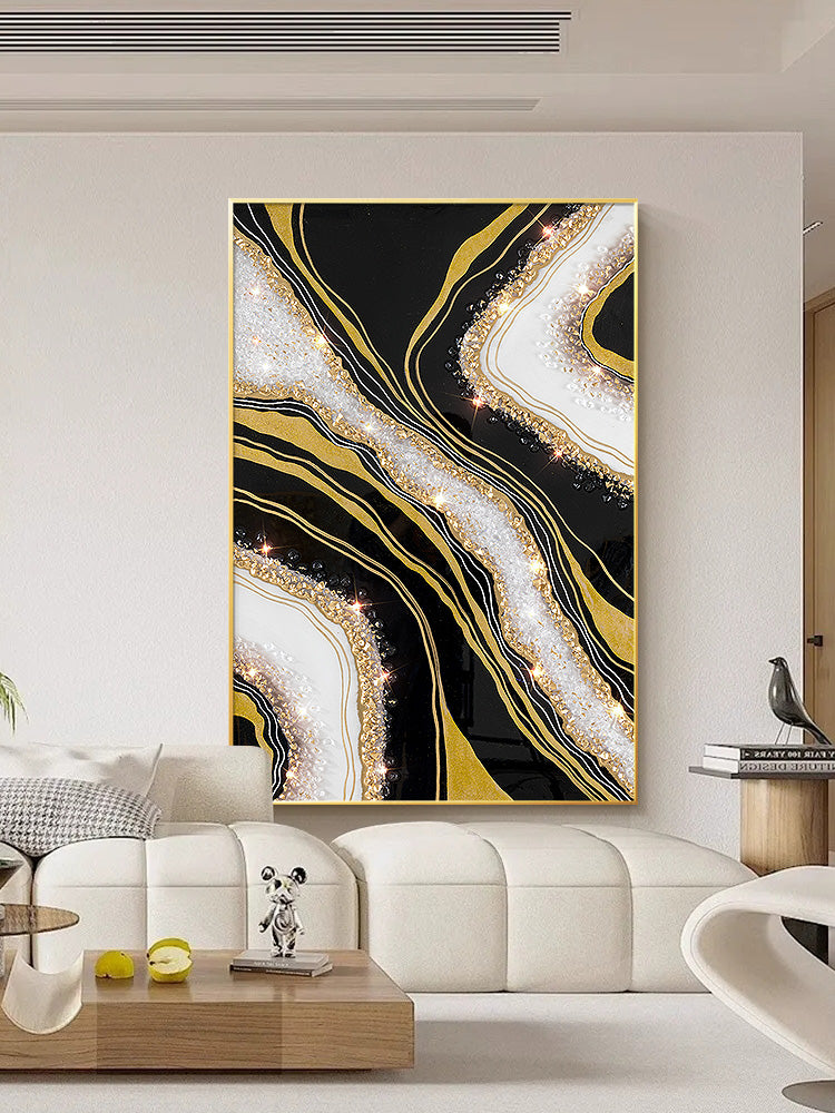 Luxurious Resin Geode With Crystals Painting Framed