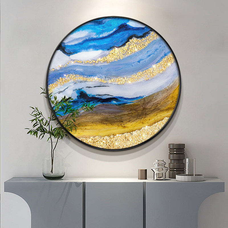 Luxurious Resin Geode Ocean and Beach painting Framed